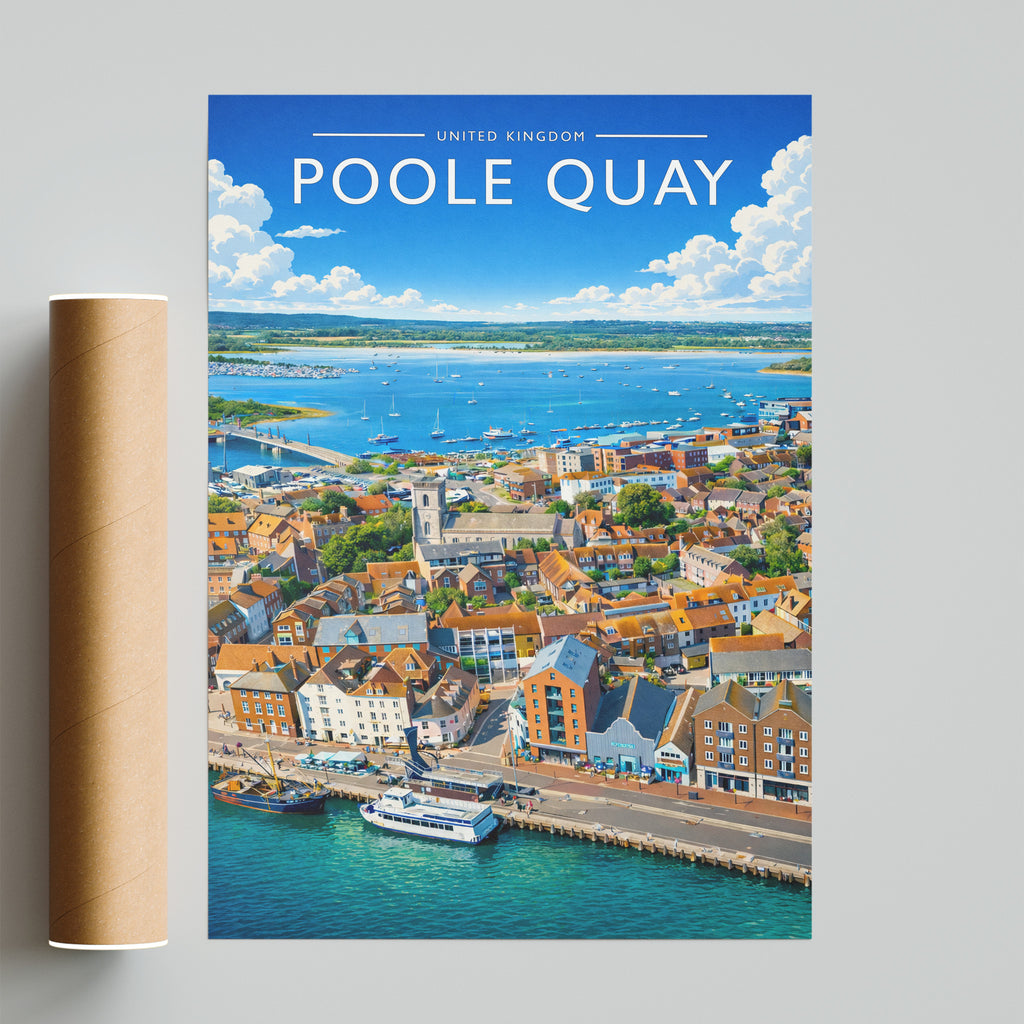 Poole Quay Travel Poster - fine art print with shipping tube