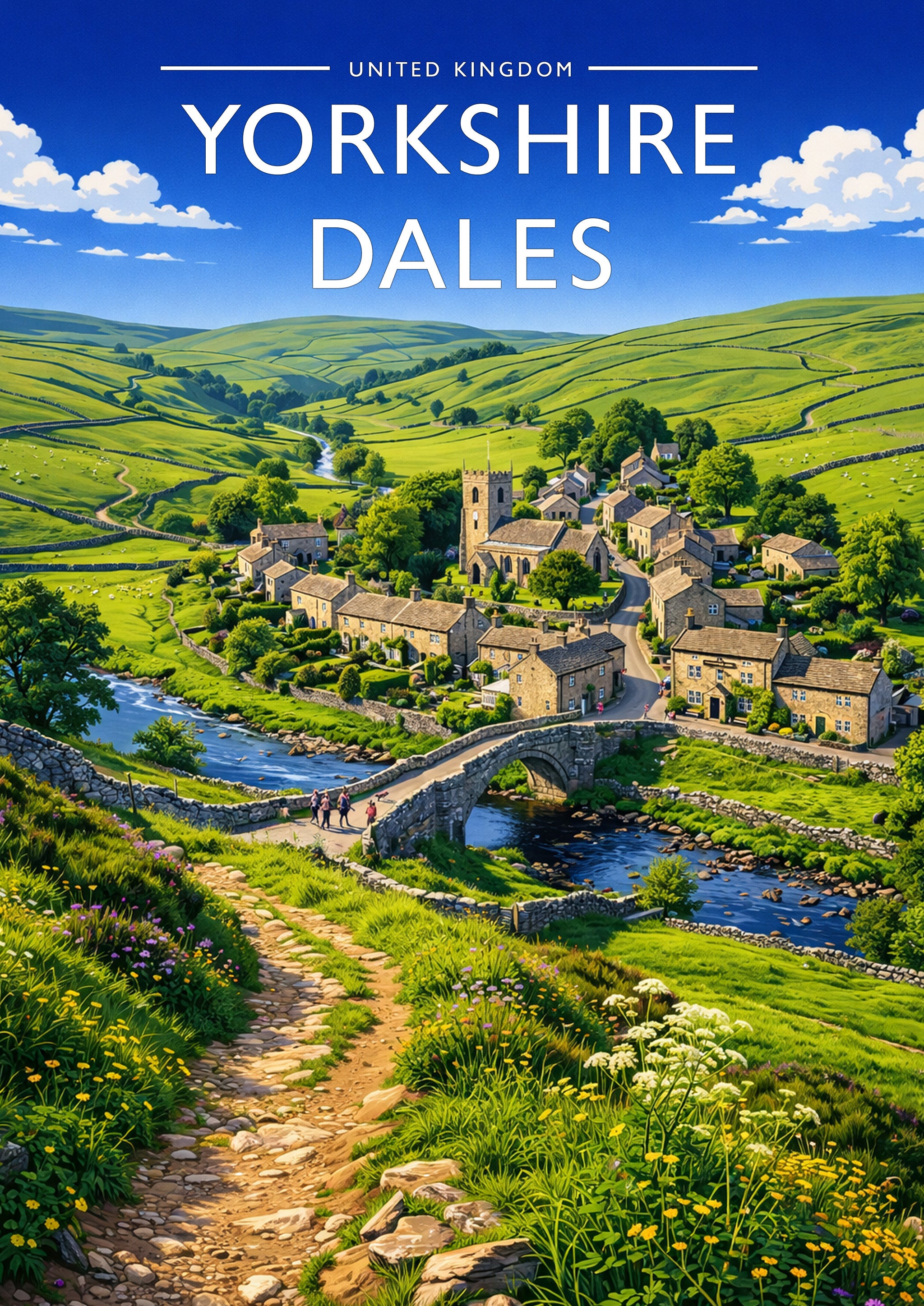Yorkshire Dales #2 Travel Poster - A4 travel poster print