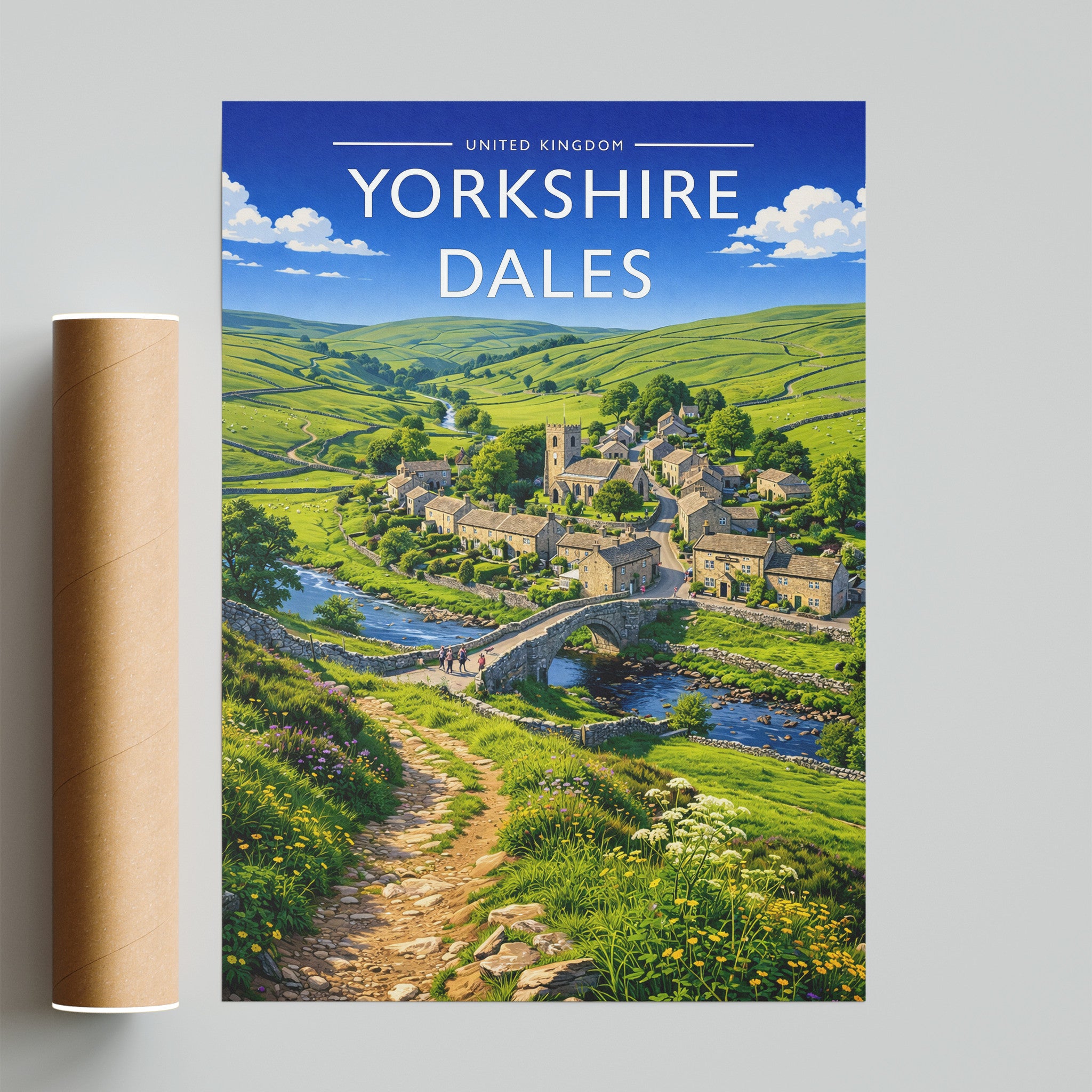 Yorkshire Dales #2 Travel Poster - fine art print with shipping tube