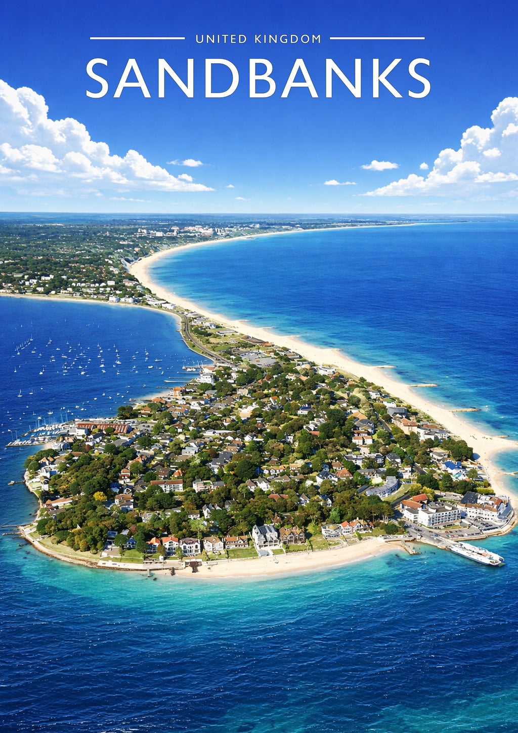 Sandbanks #2 Travel Poster - A4 travel poster print