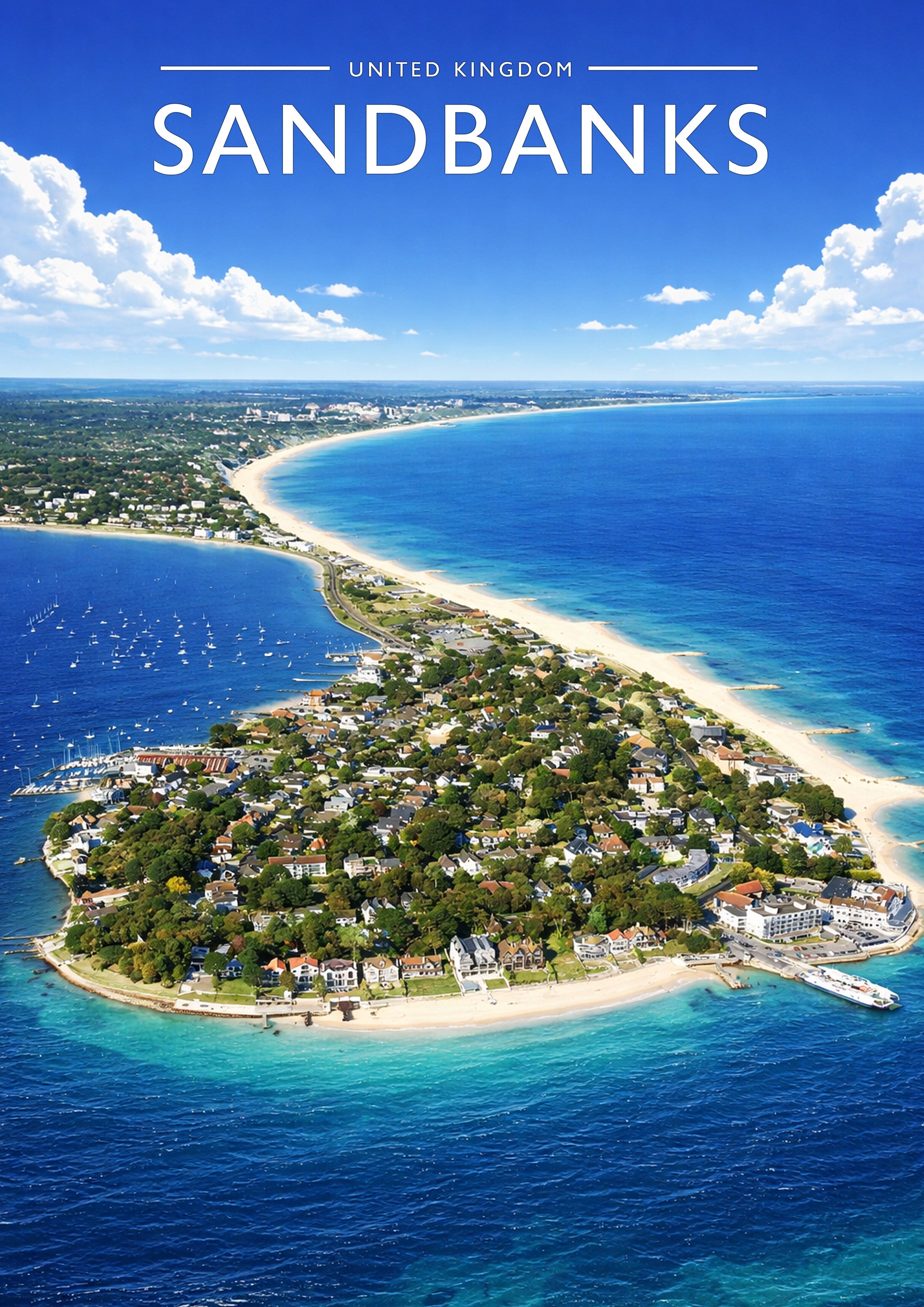 Sandbanks #2 Travel Poster - A4 travel poster print