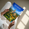 Salisbury Travel Poster - A4 print held in hand