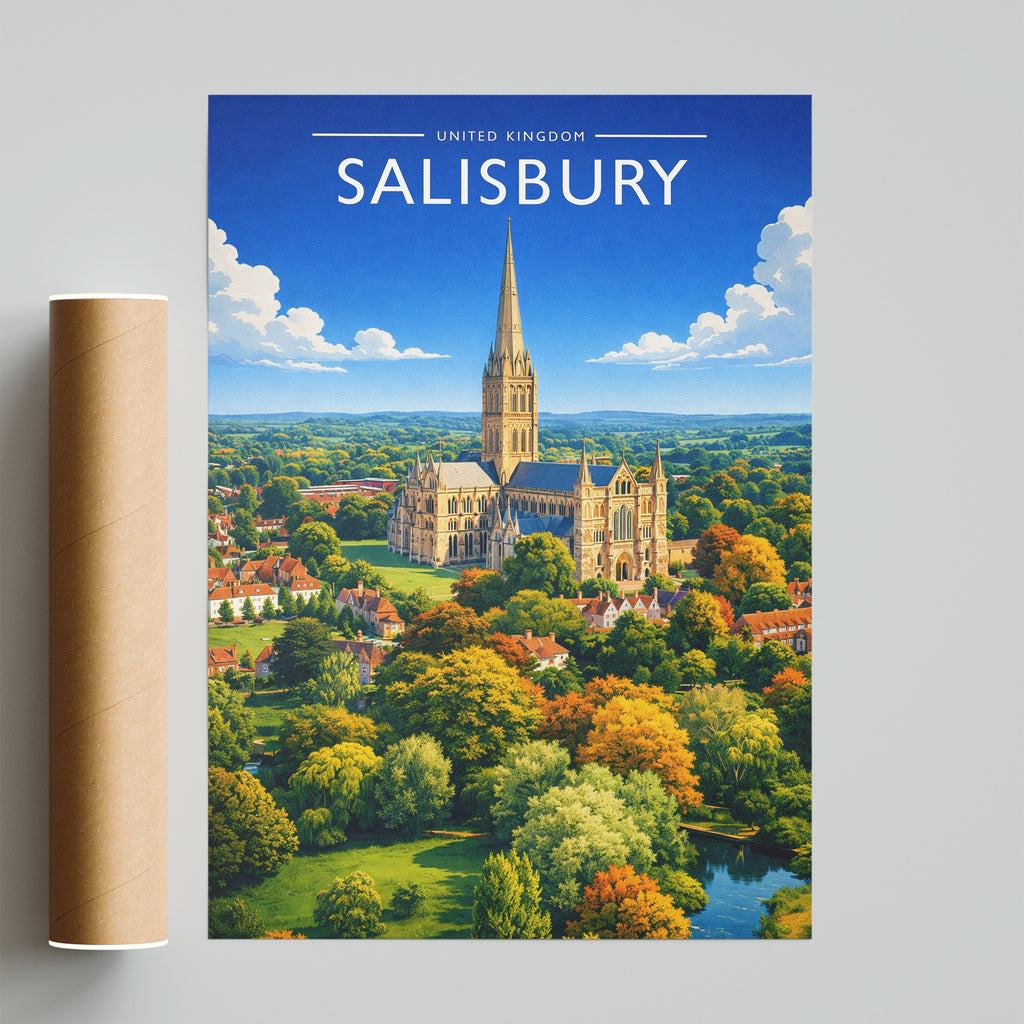 Salisbury Travel Poster - fine art print with shipping tube