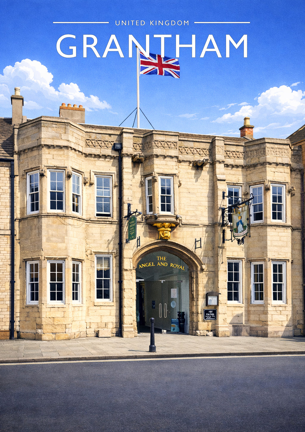 Grantham #2 Travel Poster - A4 travel poster print