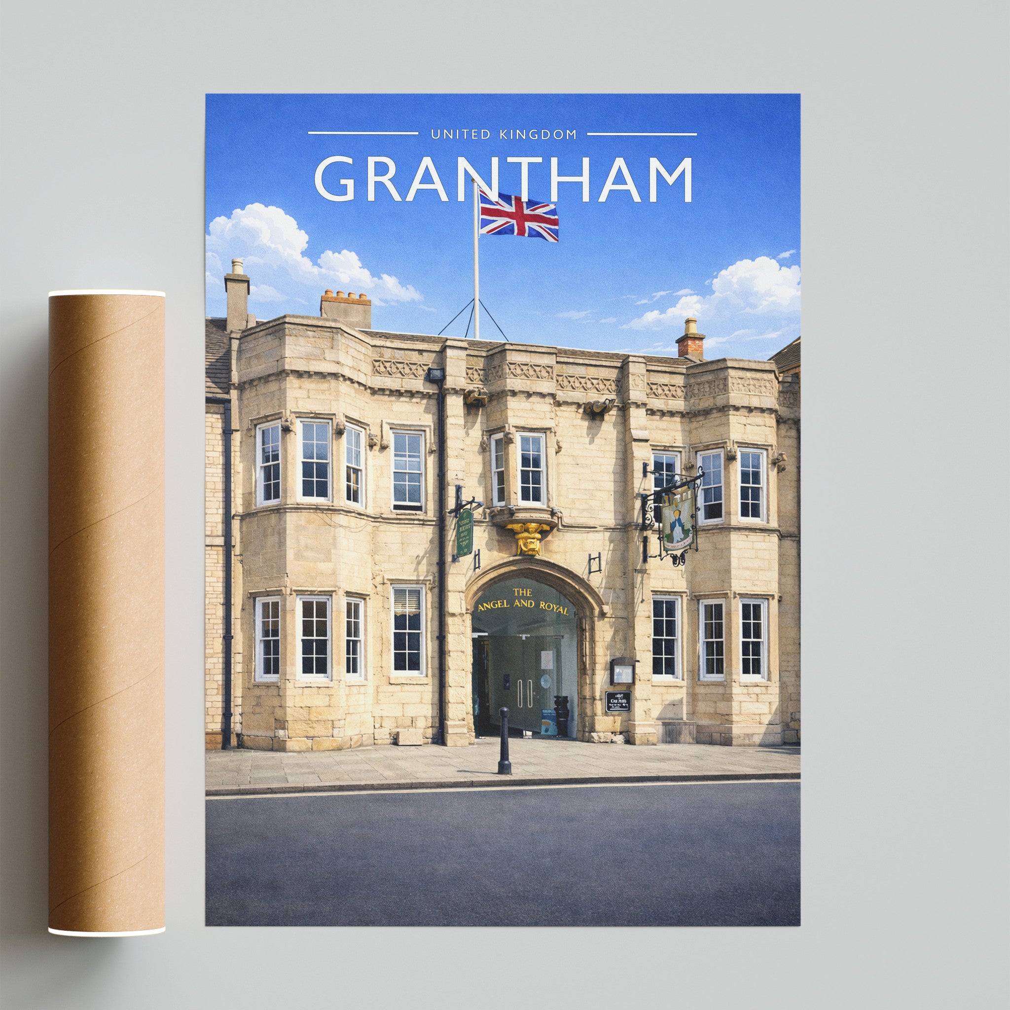 Grantham #2 Travel Poster - fine art print with shipping tube
