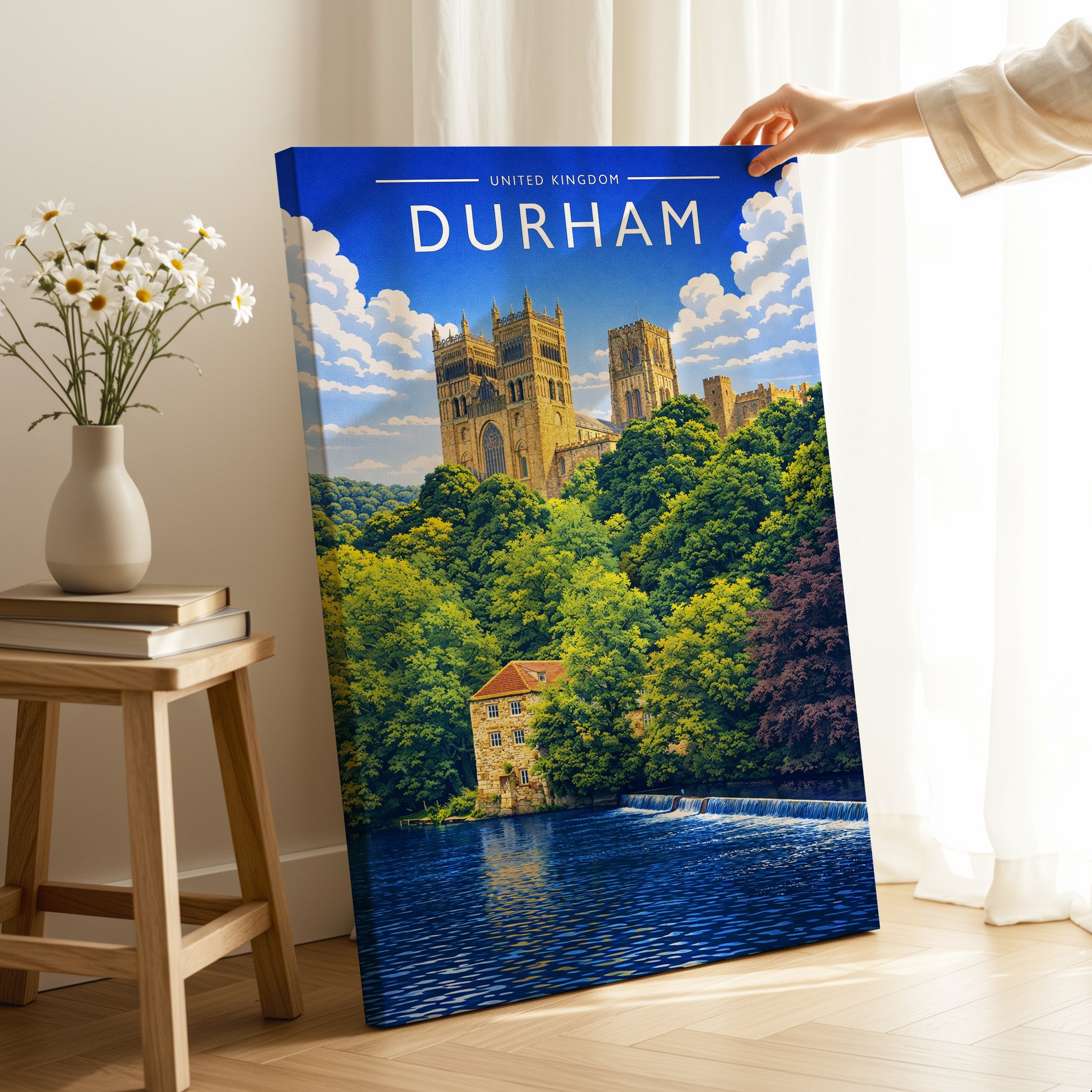 Durham Travel Poster as a gallery-wrapped canvas