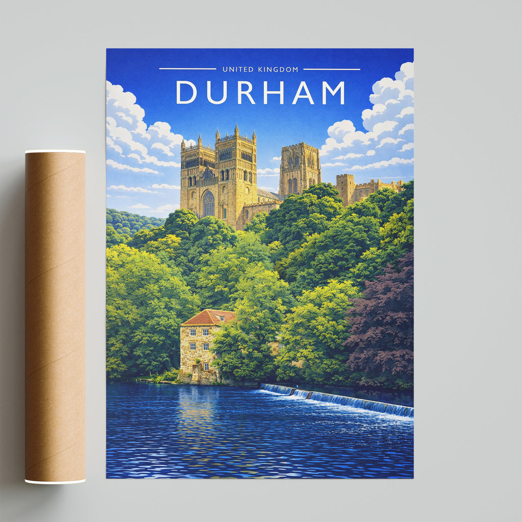 Durham Travel Poster - fine art print with shipping tube