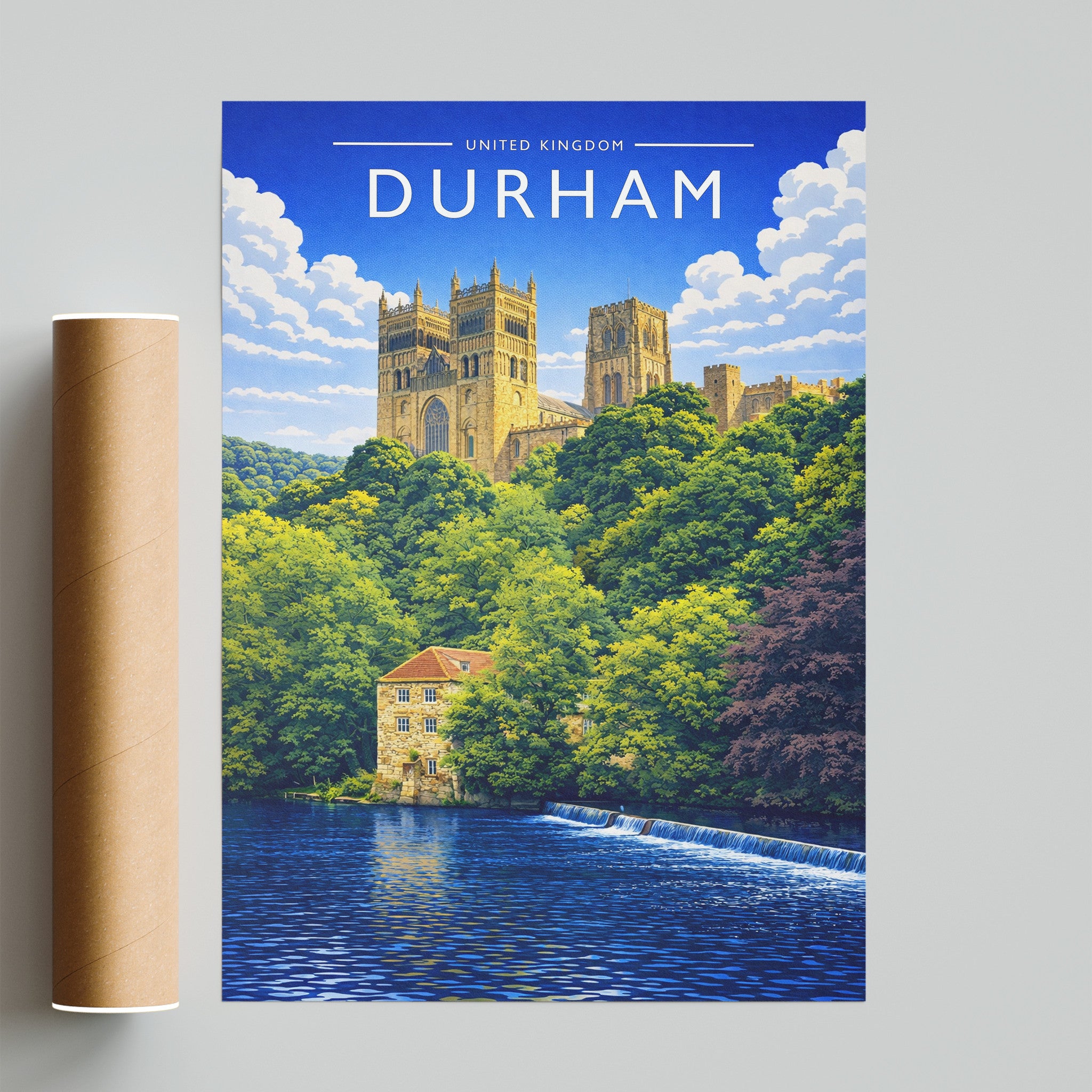 Durham Travel Poster - fine art print with shipping tube