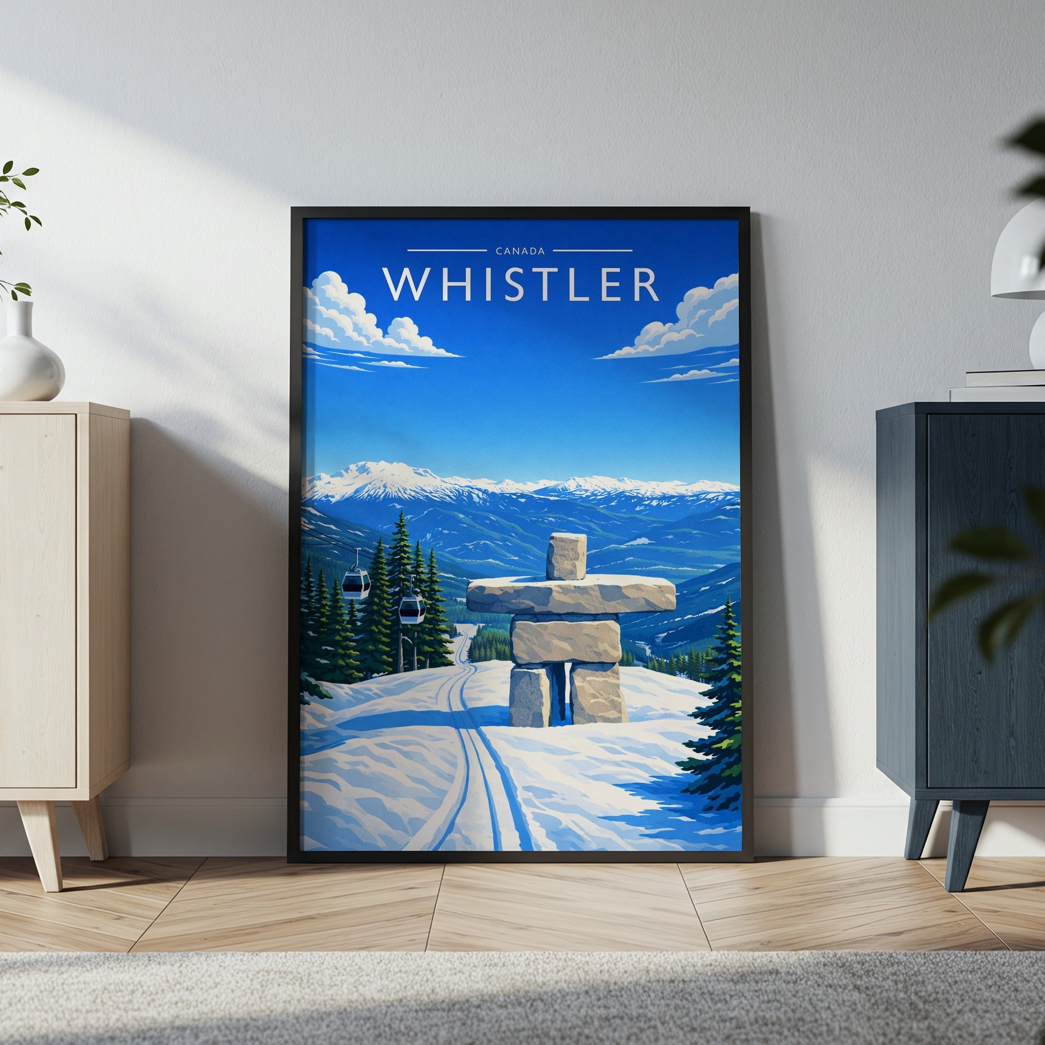 Whistler #2 Travel Poster in a black frame
