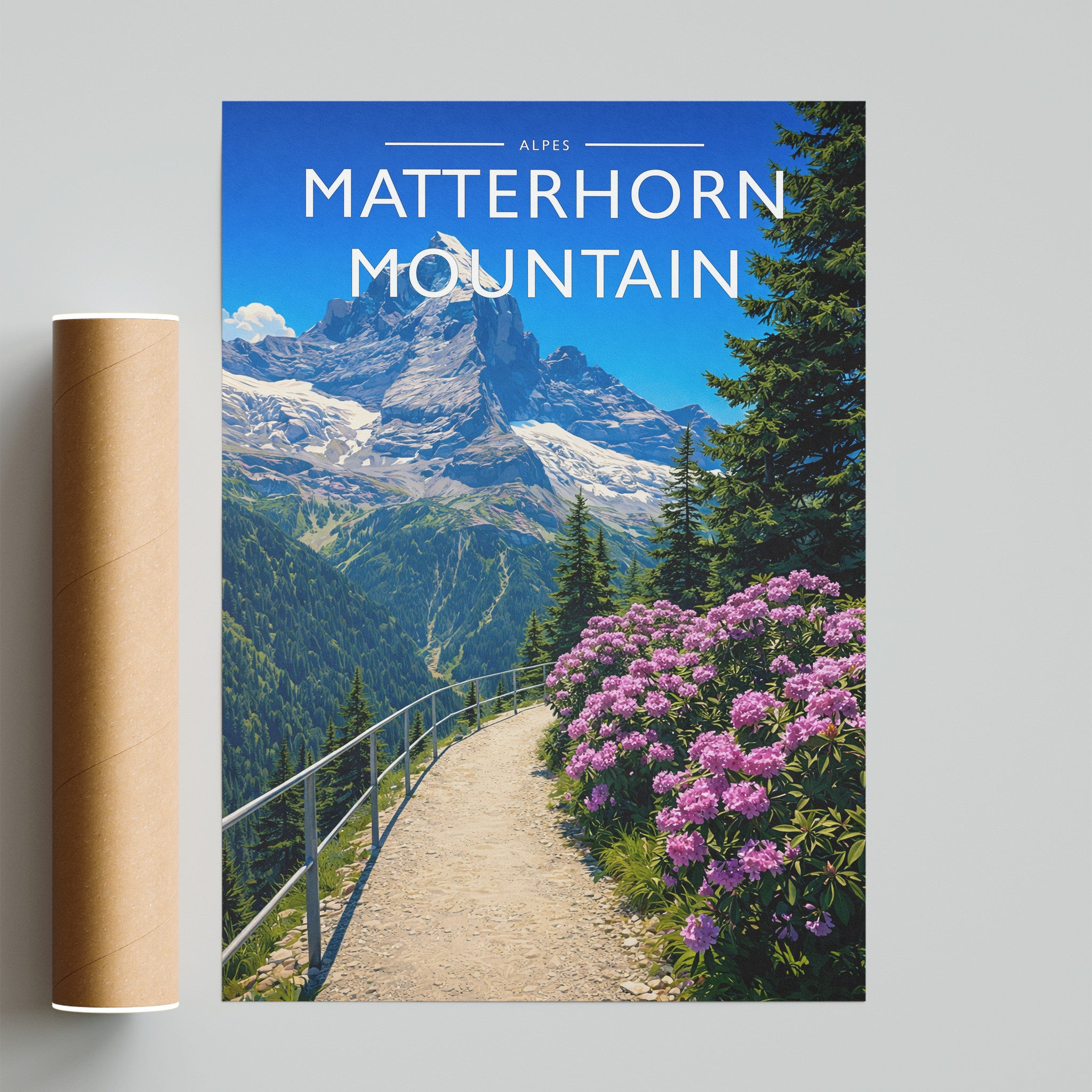 Matterhorn Mountain Travel Poster - fine art print with shipping tube
