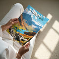 Snowdon Travel Poster - A4 print held in hand