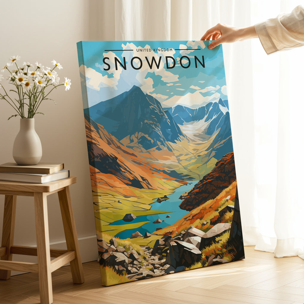 Snowdon Travel Poster as a gallery-wrapped canvas