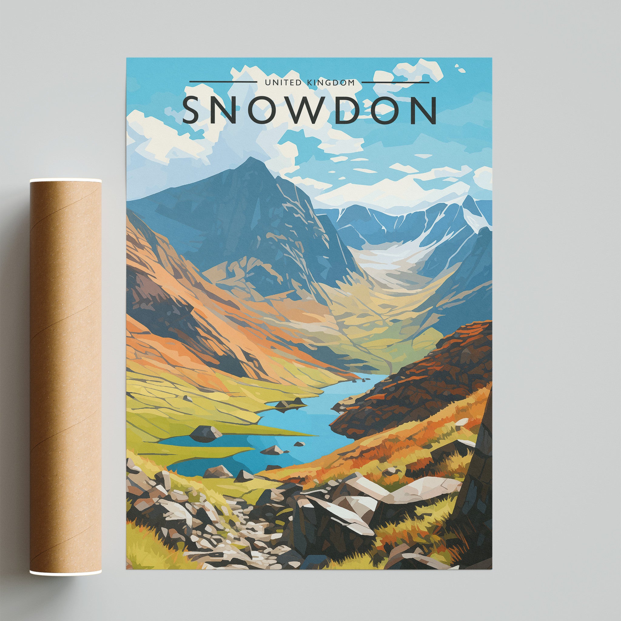 Snowdon Travel Poster - fine art print with shipping tube