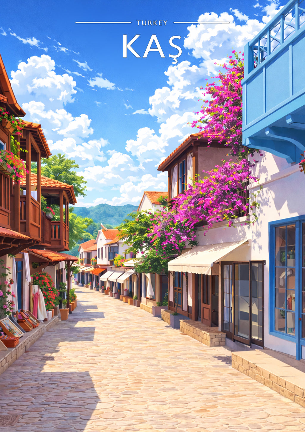 Kaş Travel Poster - A4 travel poster print