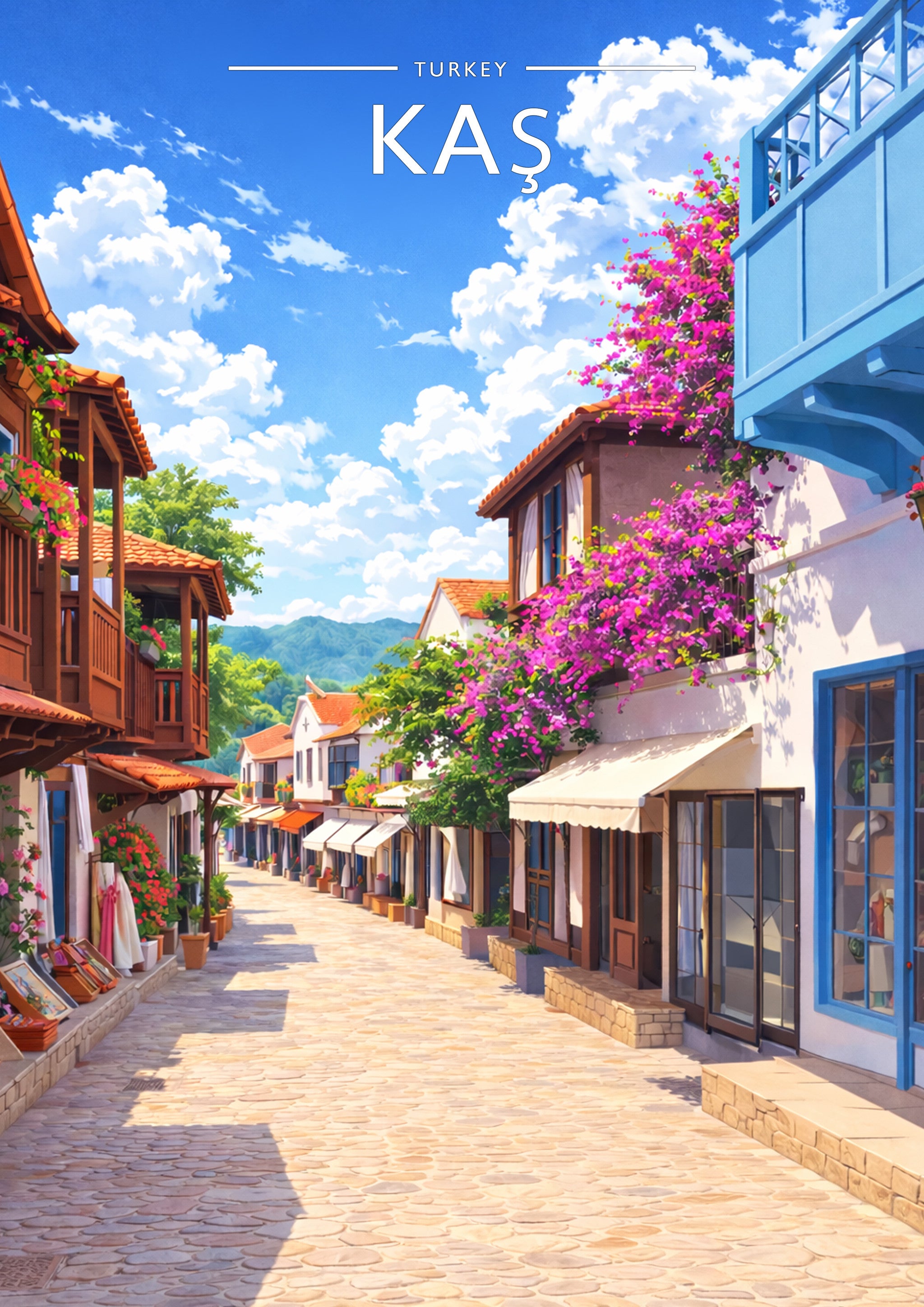 Kaş Travel Poster - A4 travel poster print