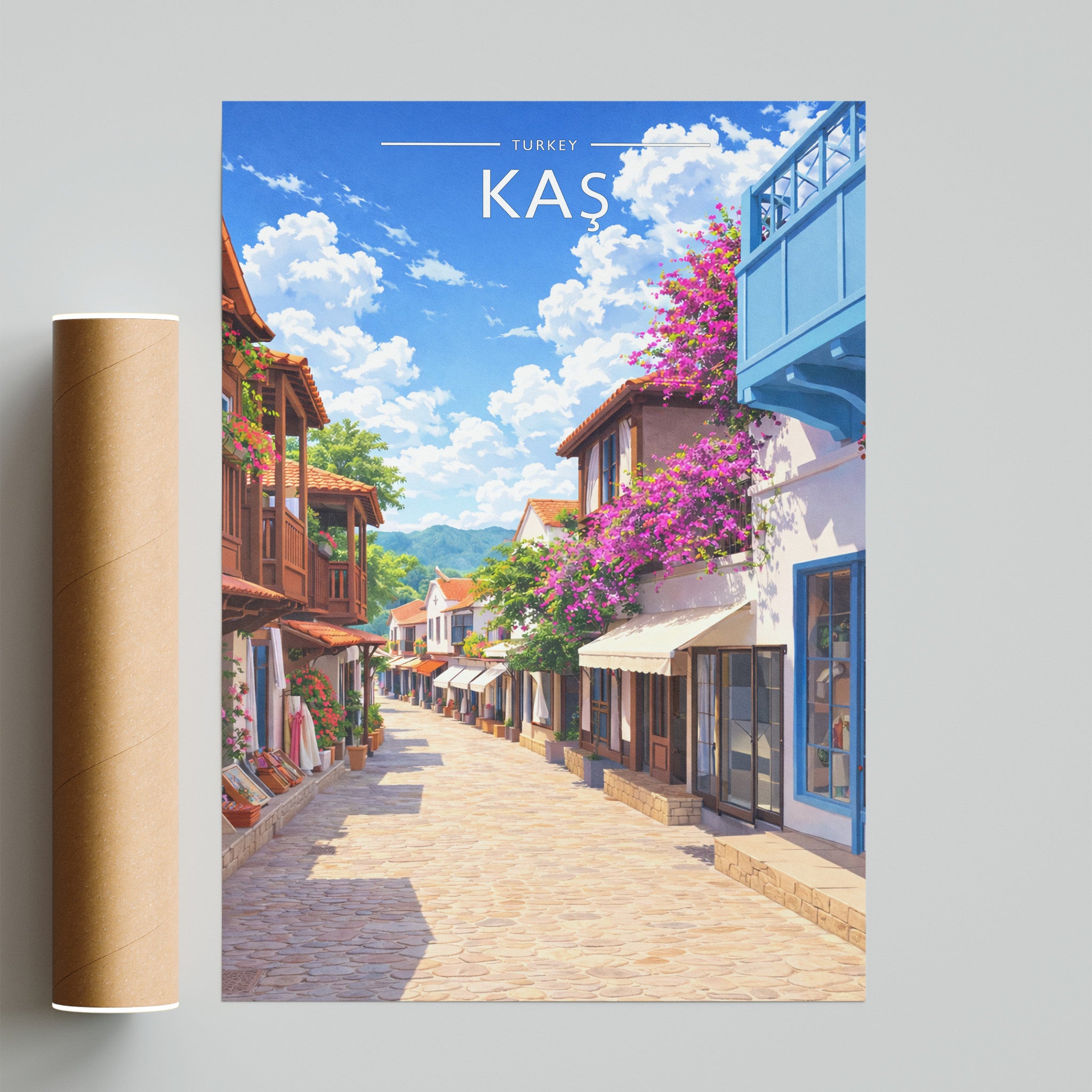 Kaş Travel Poster - fine art print with shipping tube