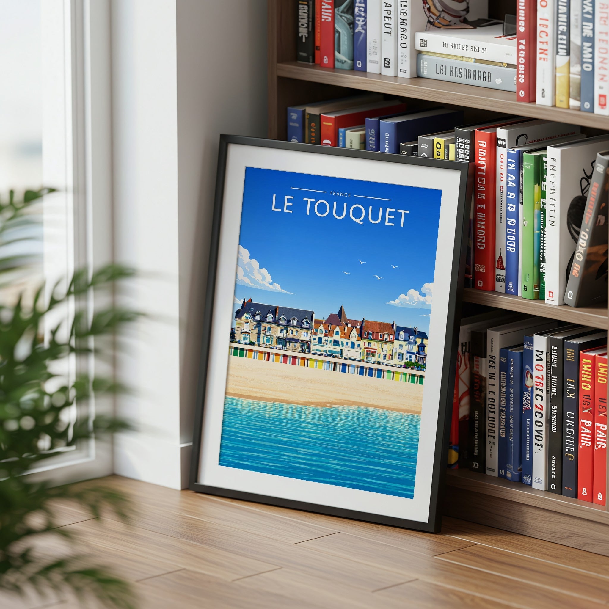 Le Touquet Travel Poster mounted in a black frame