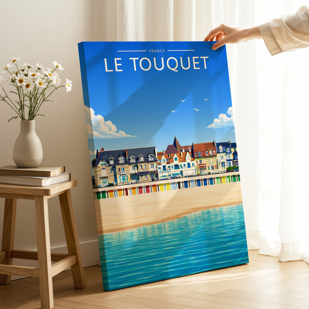 Le Touquet Travel Poster as a gallery-wrapped canvas