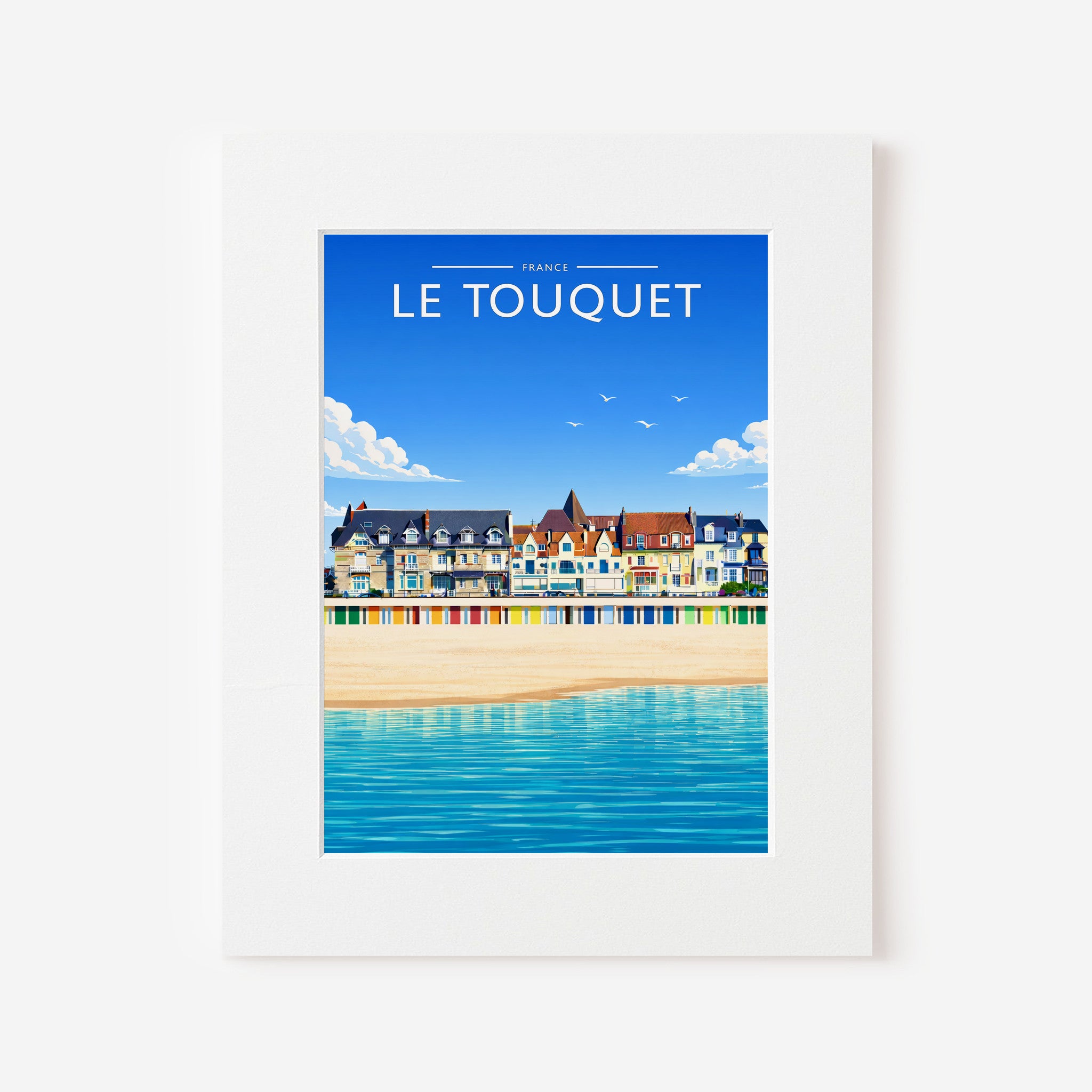 Le Touquet Travel Poster in a white mount
