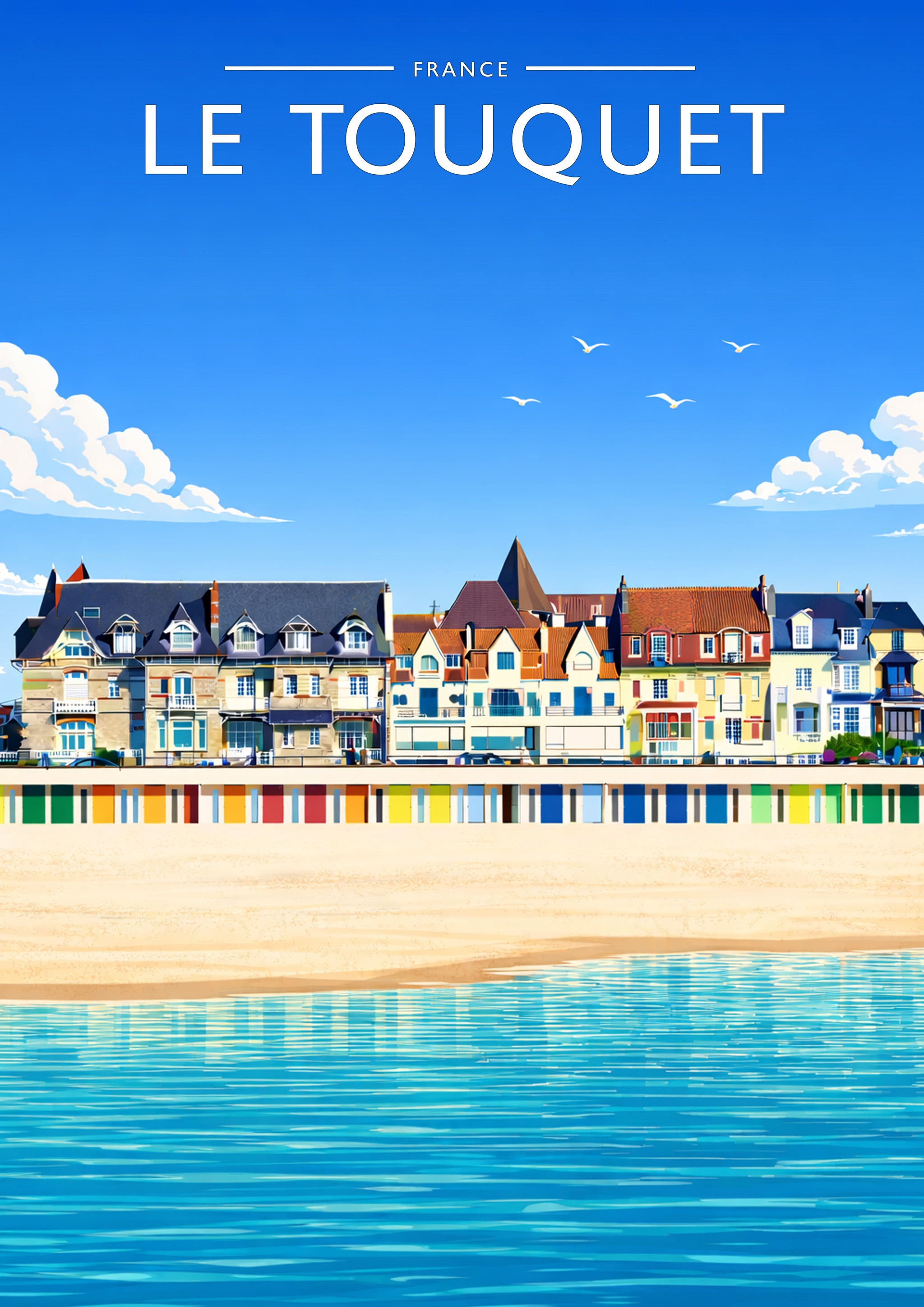 Le Touquet Travel Poster - A4 travel poster print