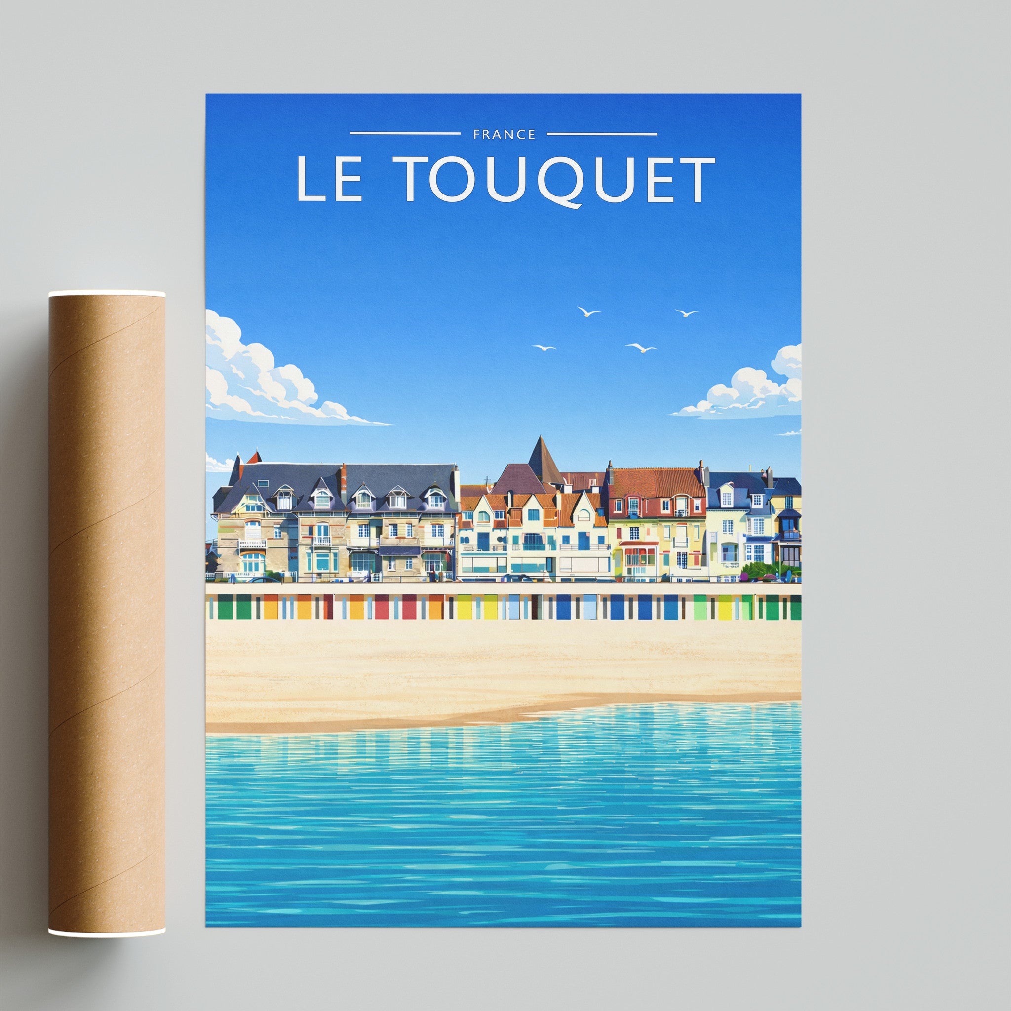Le Touquet Travel Poster - fine art print with shipping tube