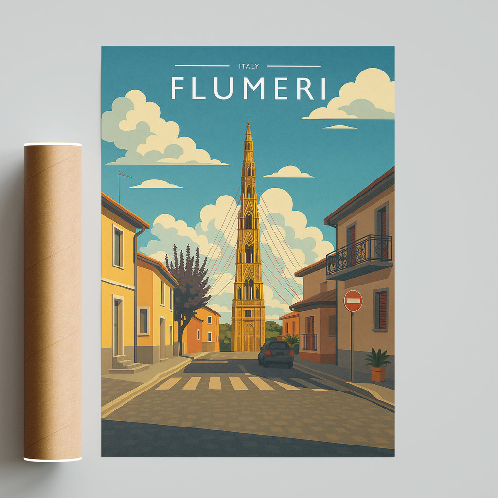 Flumeri Travel Poster - fine art print with shipping tube