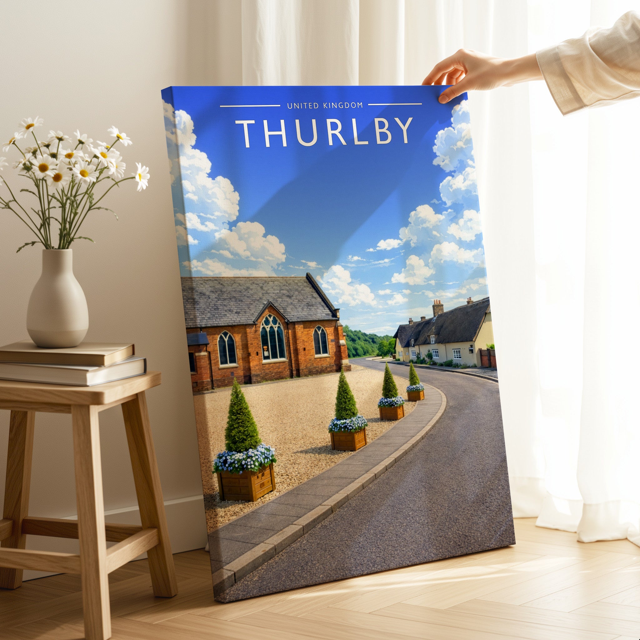 Thurlby Travel Poster as a gallery-wrapped canvas