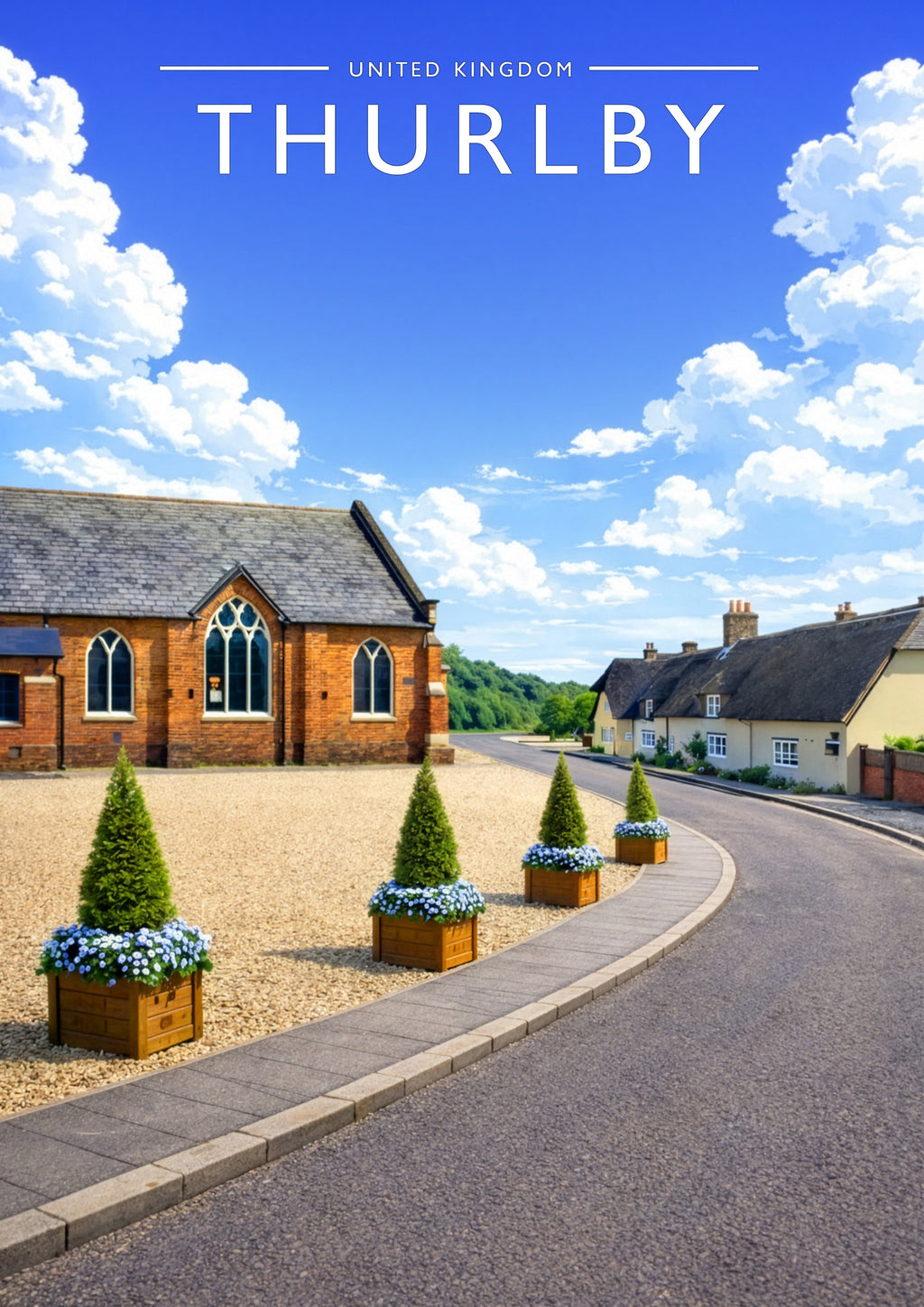 Thurlby Travel Poster - A4 travel poster print