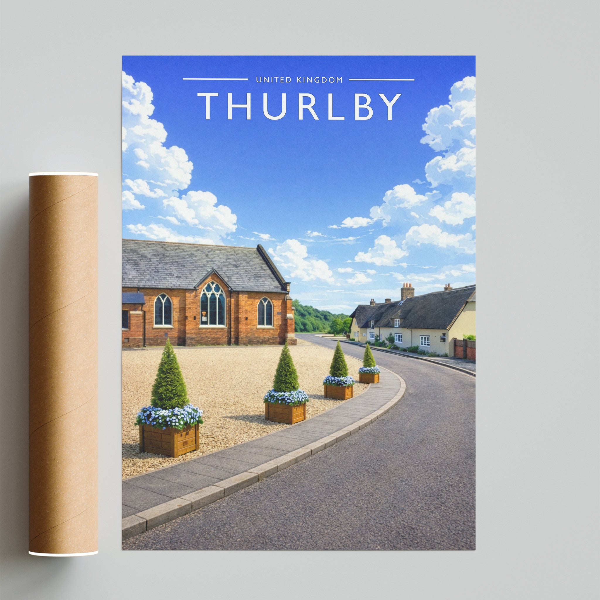 Thurlby Travel Poster - fine art print with shipping tube