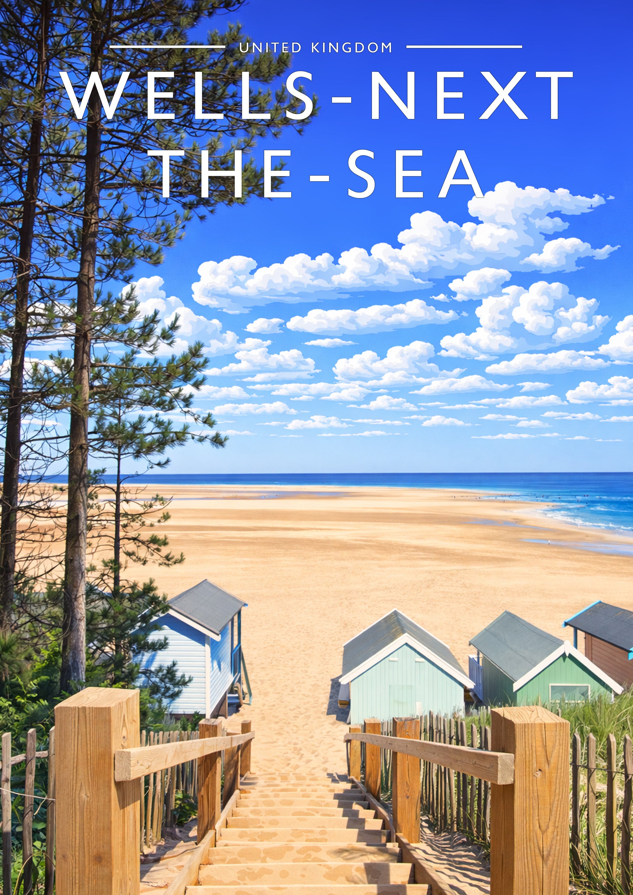 Wells-next-the-Sea #2 Travel Poster - A4 travel poster print
