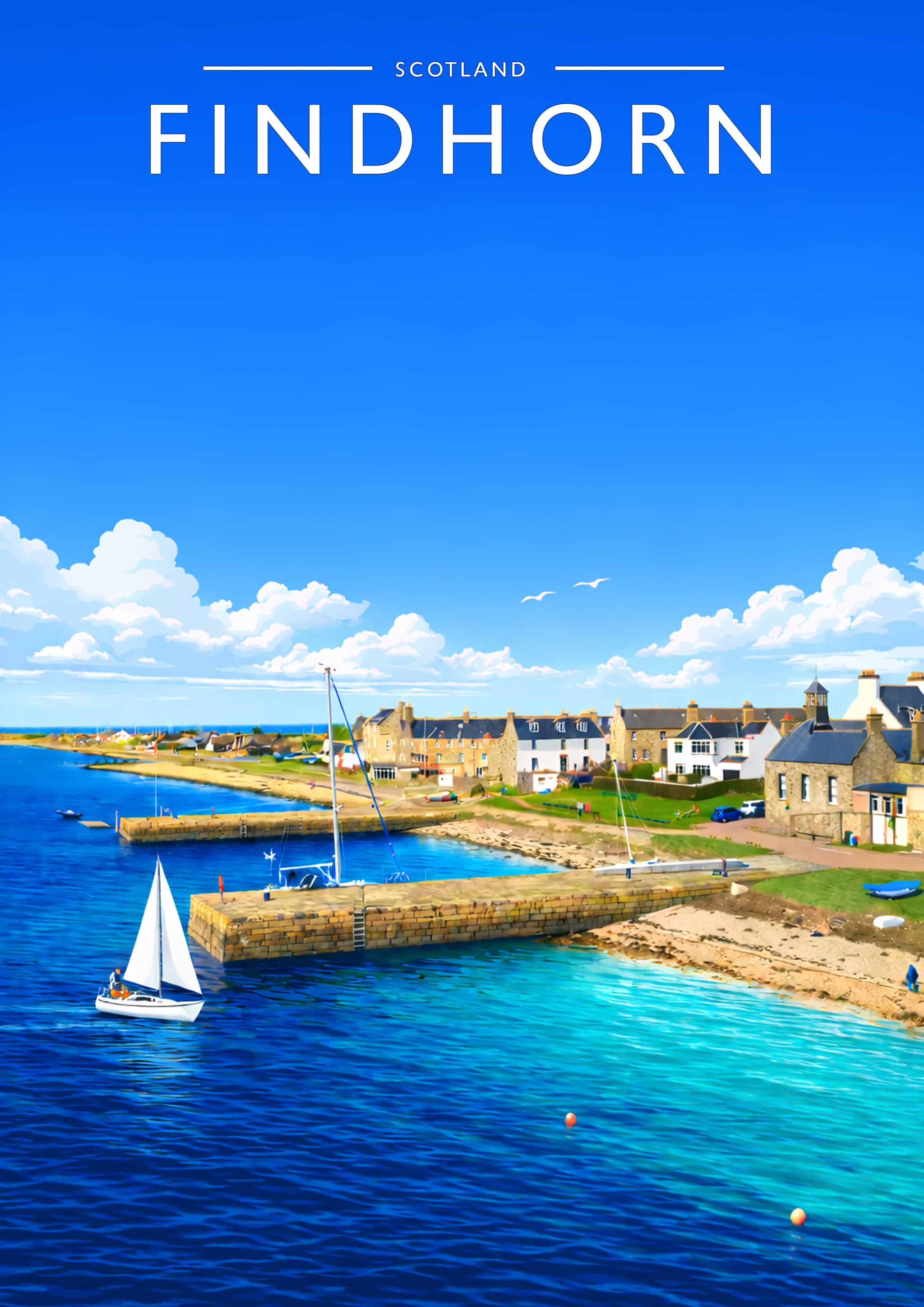 Findhorn Travel Poster - A4 travel poster print