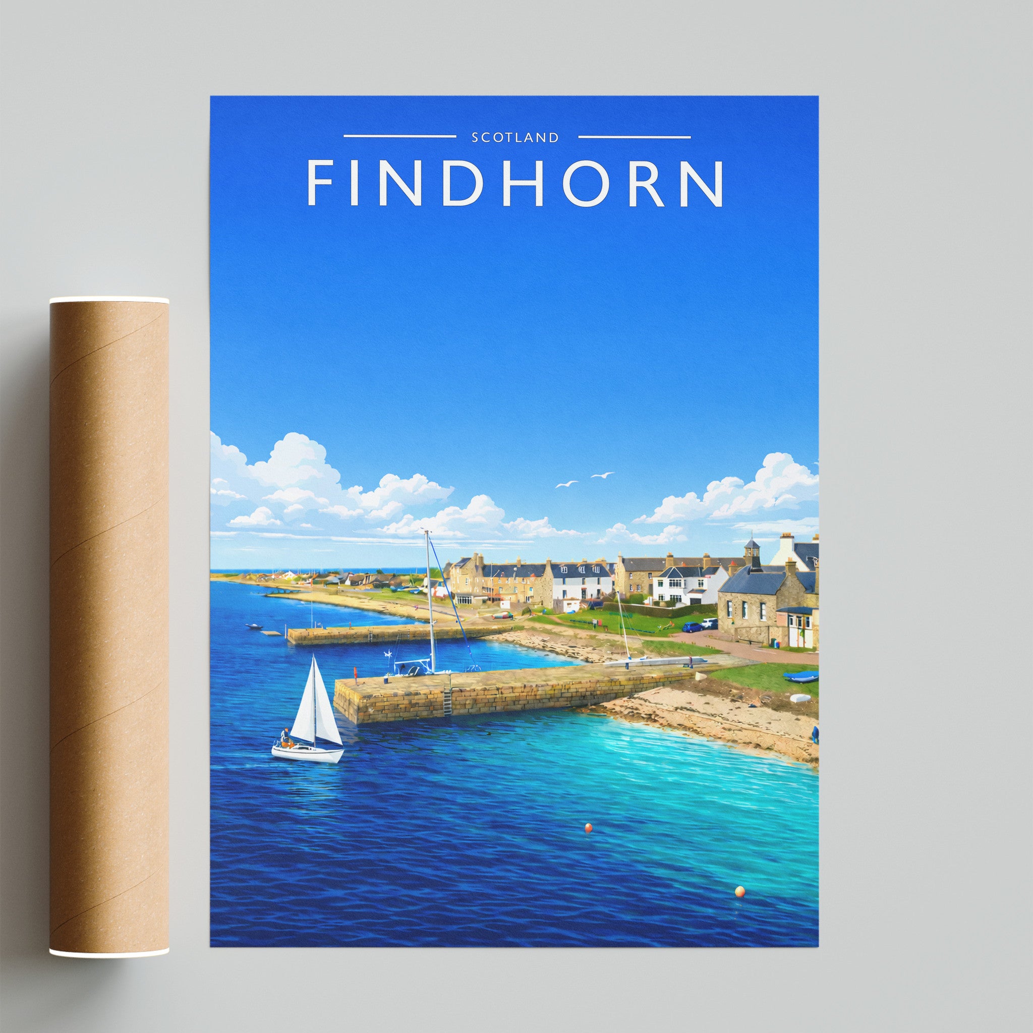 Findhorn Travel Poster - fine art print with shipping tube