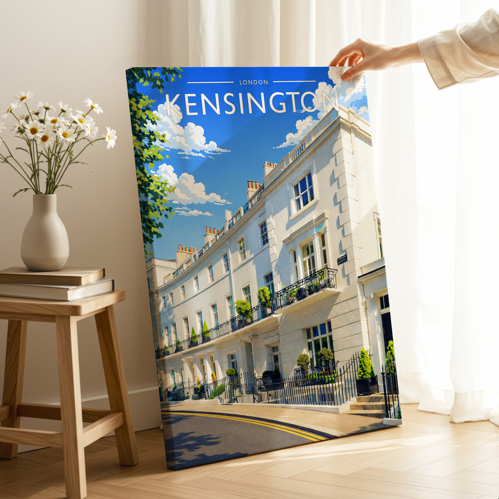 Kensington Travel Poster as a gallery-wrapped canvas