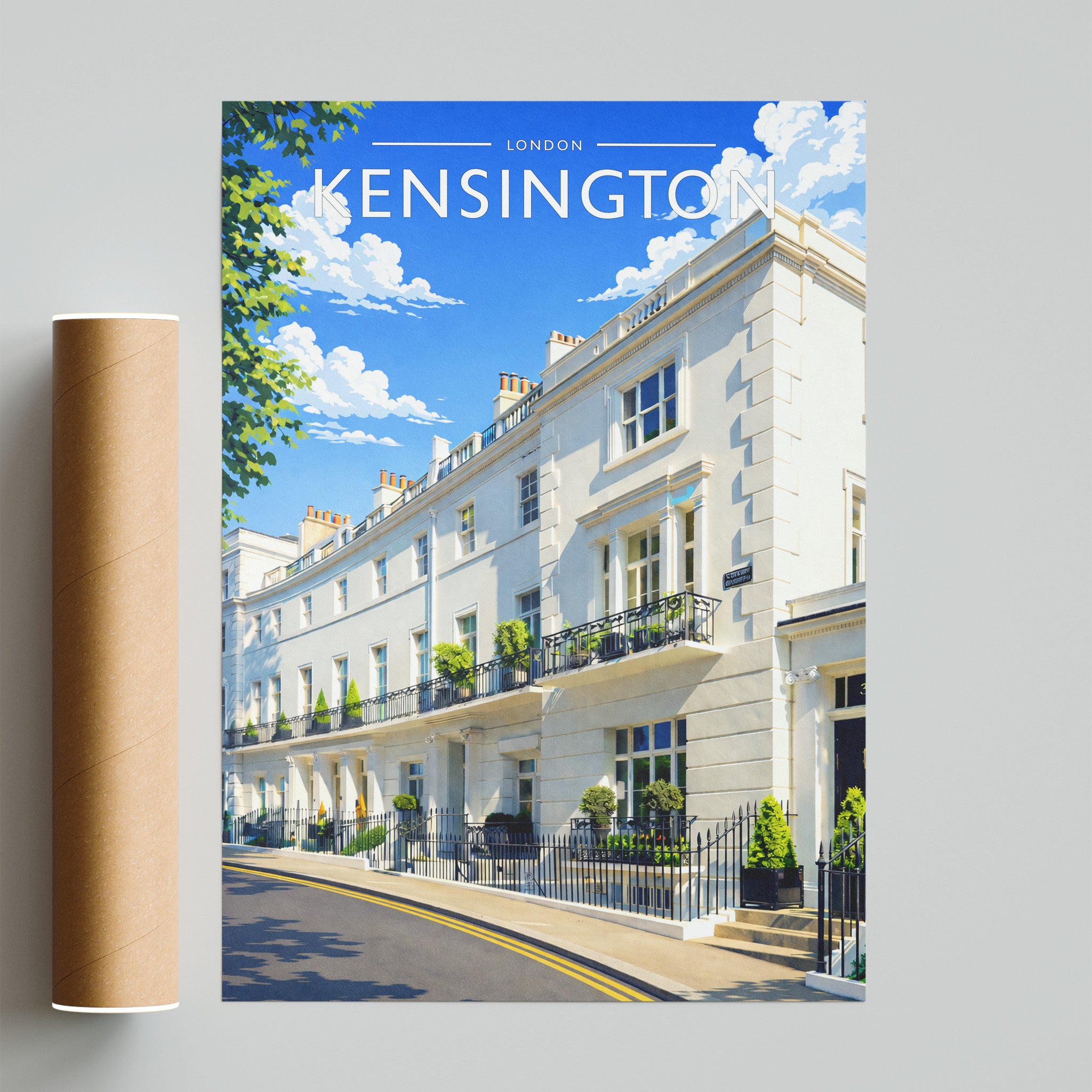 Kensington Travel Poster - fine art print with shipping tube