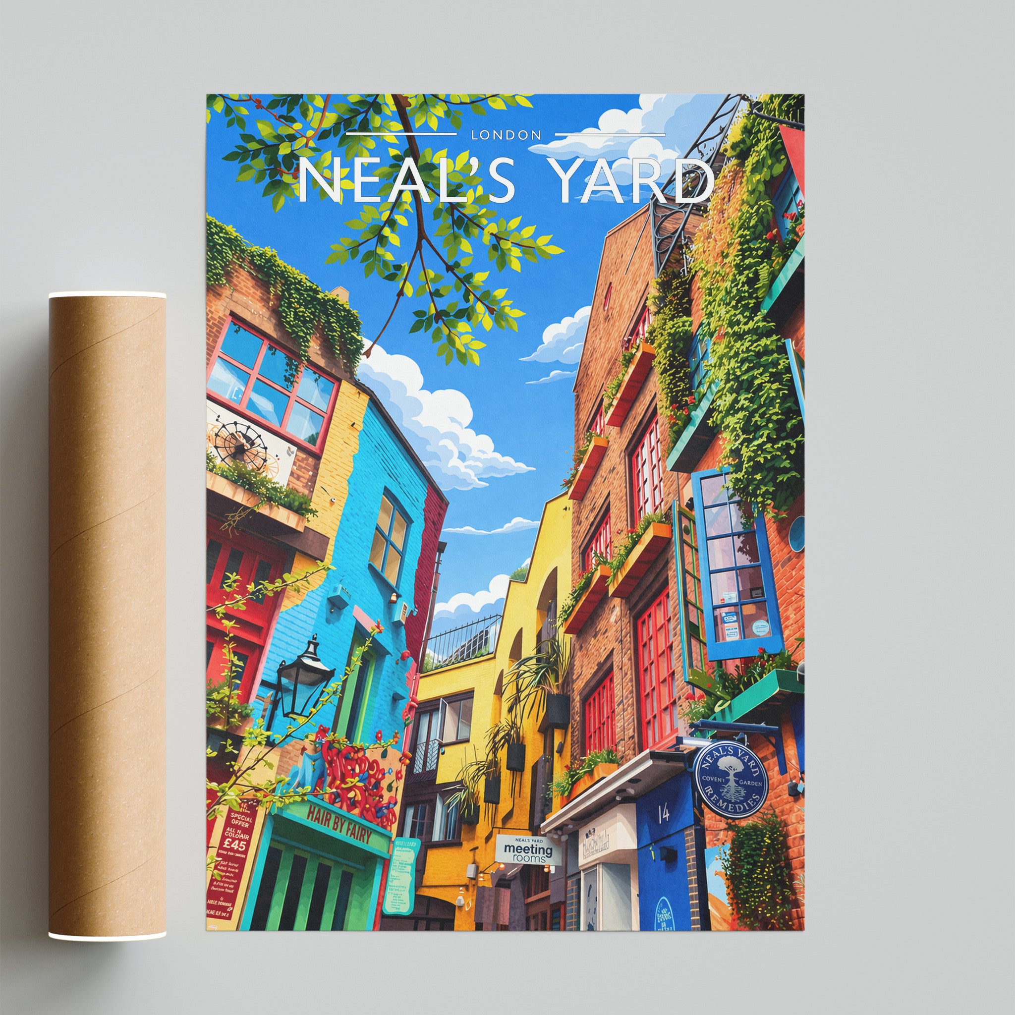 London #5 Travel Poster - fine art print with shipping tube