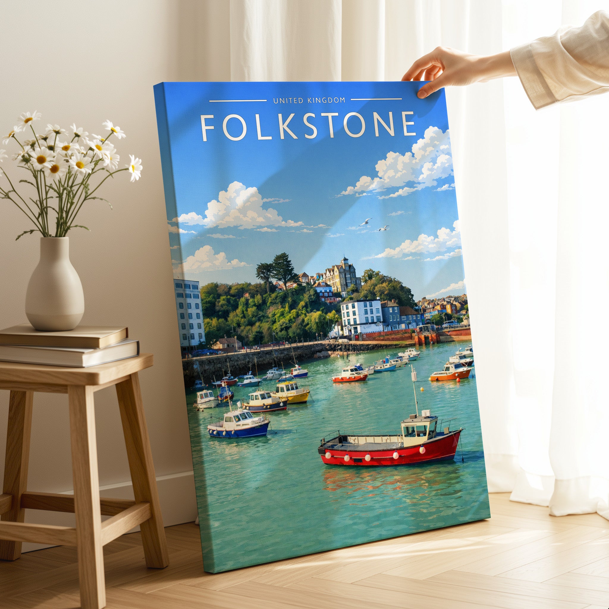 Folkestone Travel Poster as a gallery-wrapped canvas