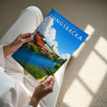 Kungsbacka Travel Poster - A4 print held in hand