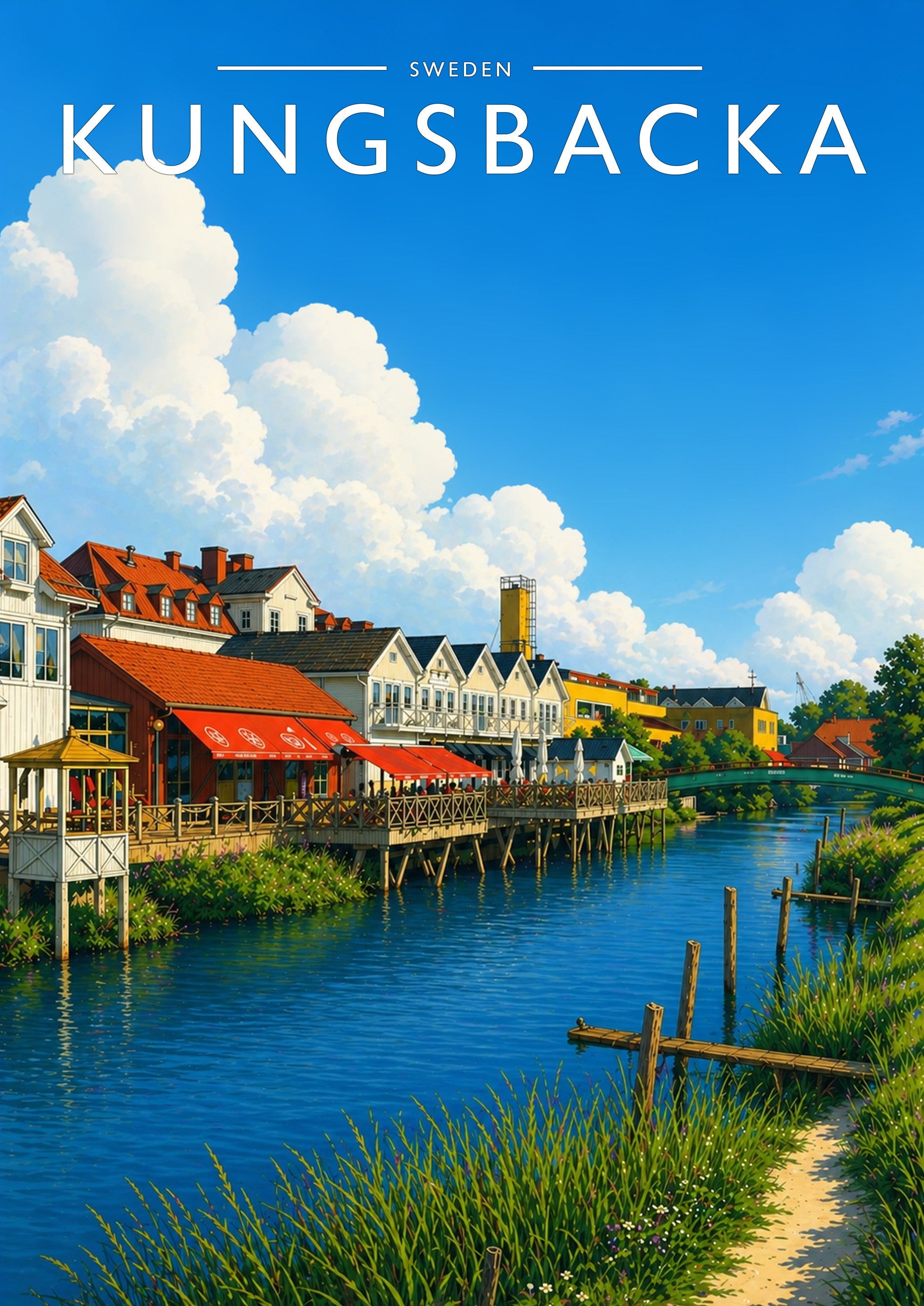 Kungsbacka Travel Poster - A4 travel poster print
