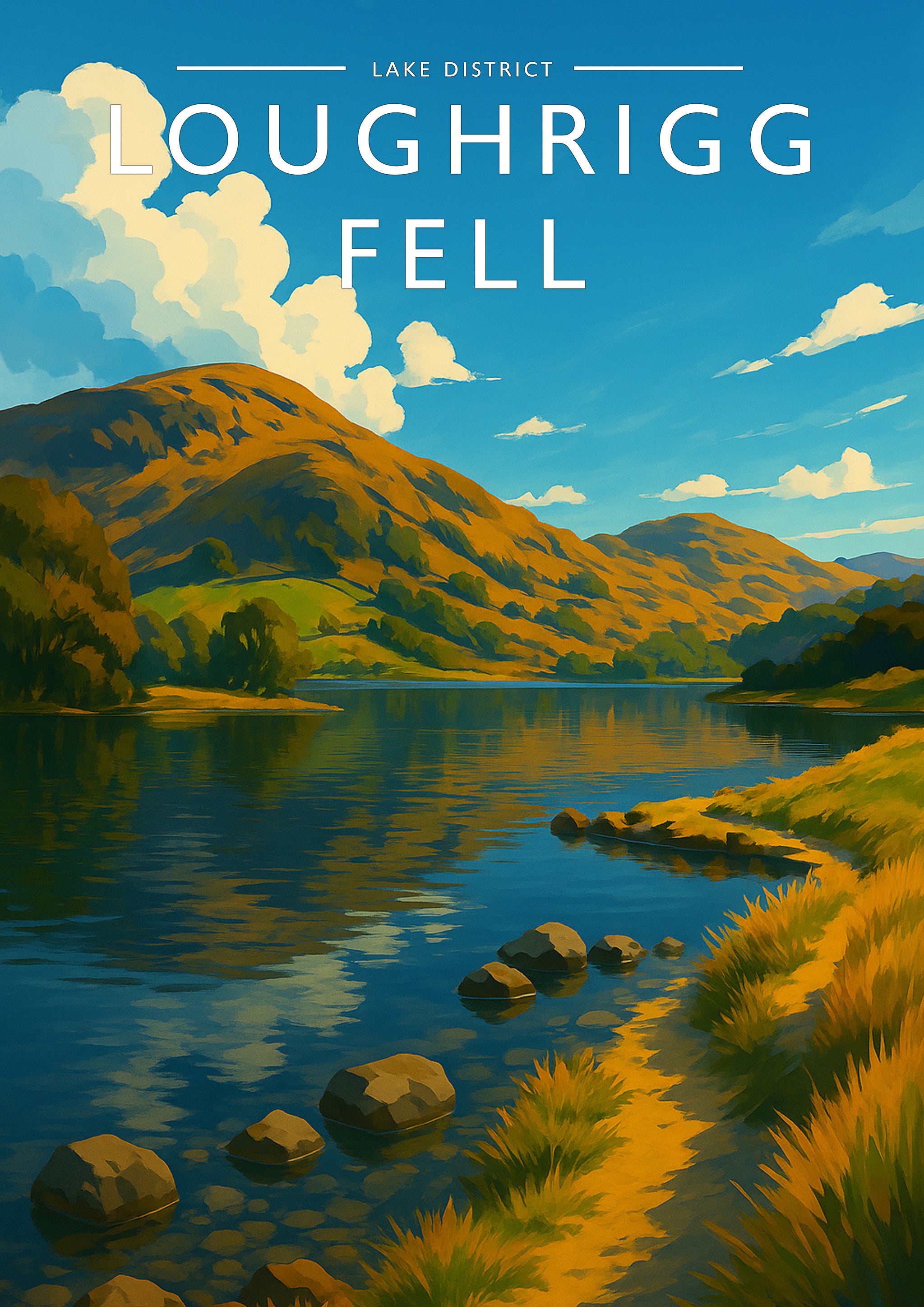 Loughrigg Fell Travel Poster - A4 travel poster print
