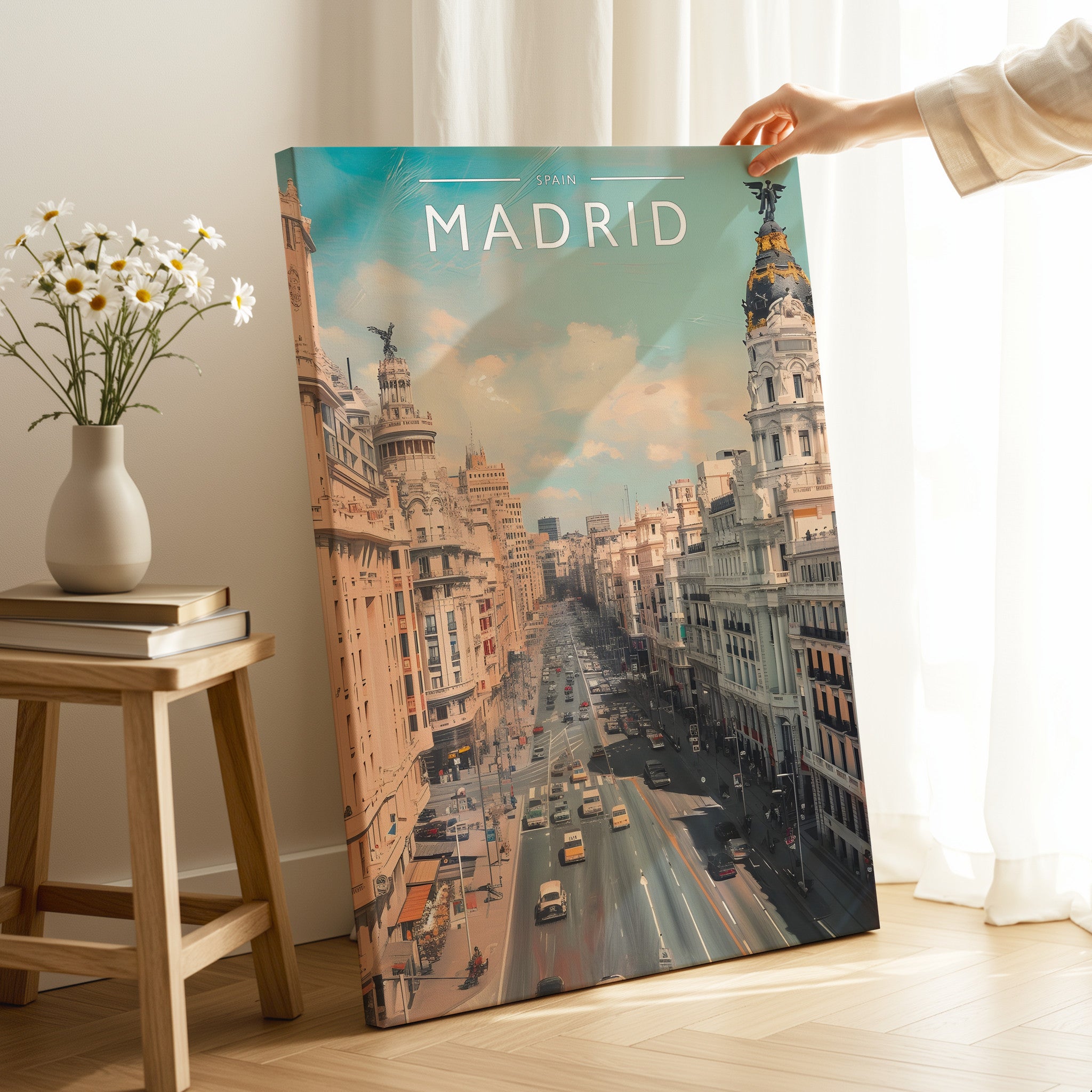 Madrid Travel Poster as a gallery-wrapped canvas