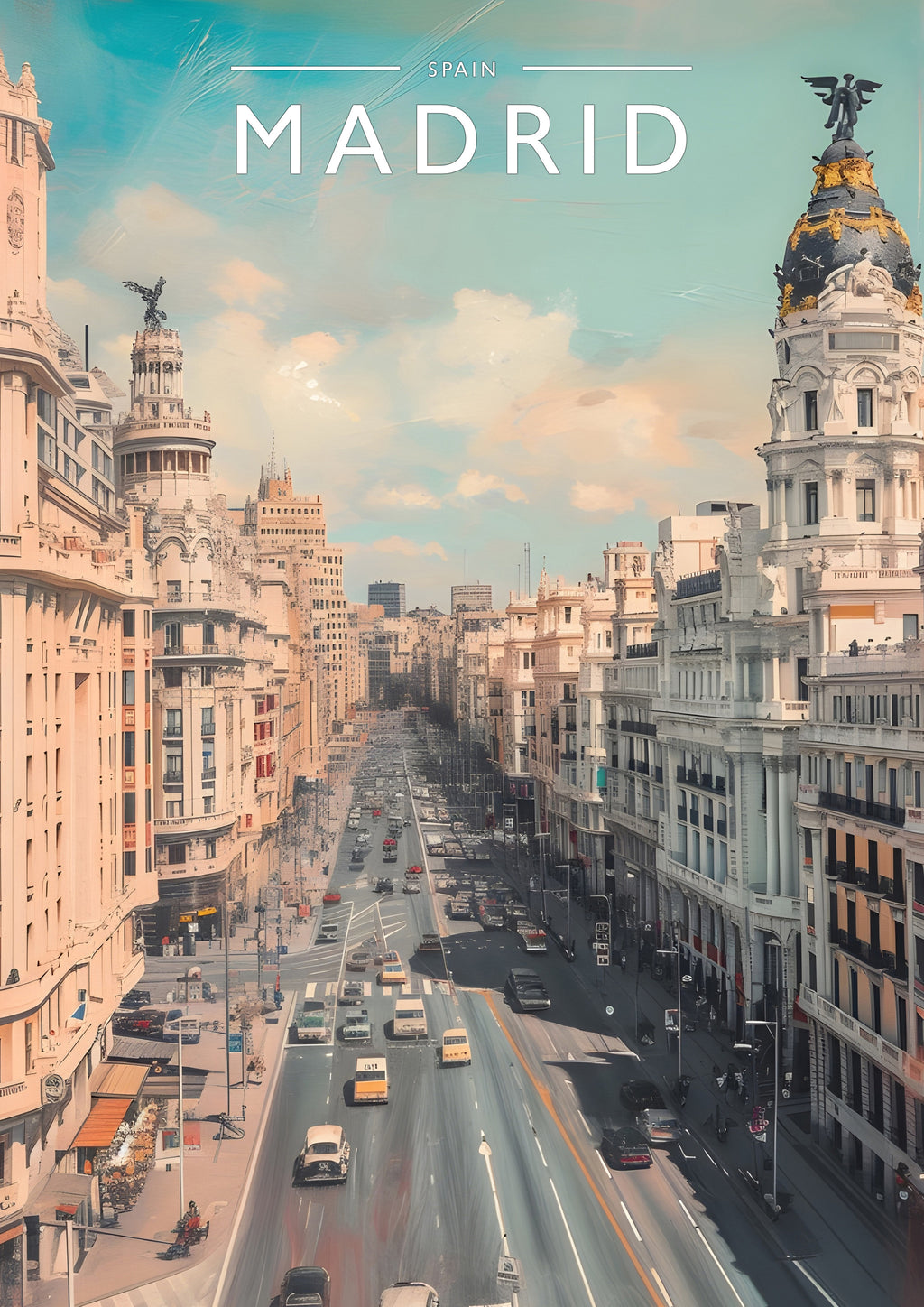 Madrid Travel Poster - A4 travel poster print