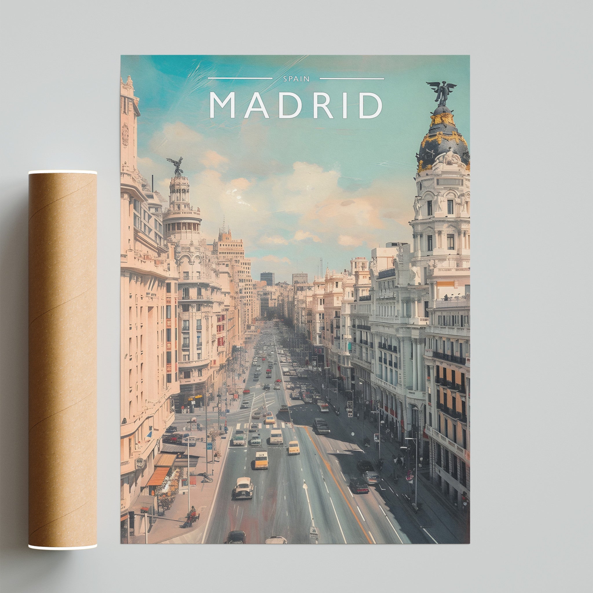 Madrid Travel Poster - fine art print with shipping tube