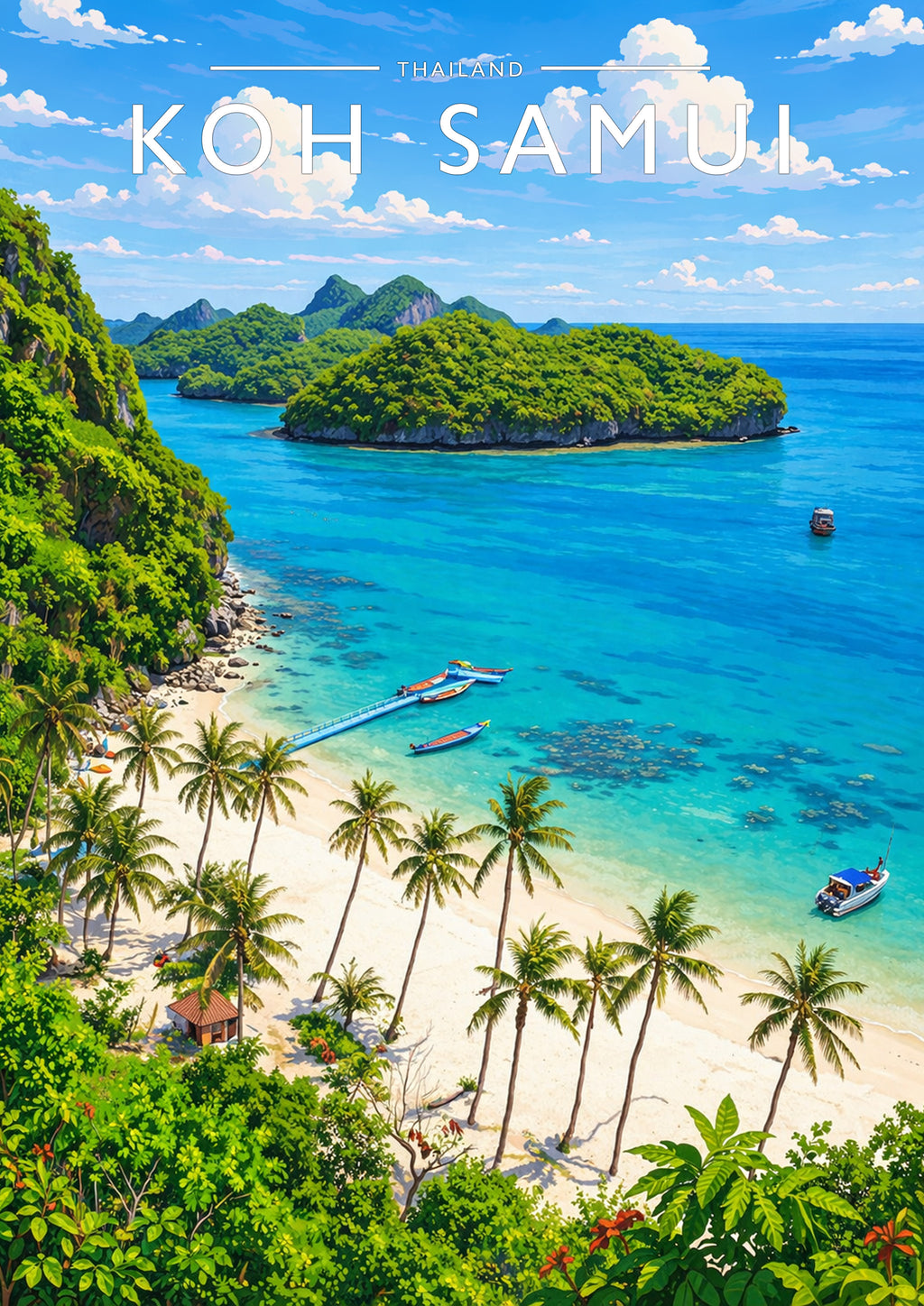Koh Samui Travel Poster - A4 travel poster print
