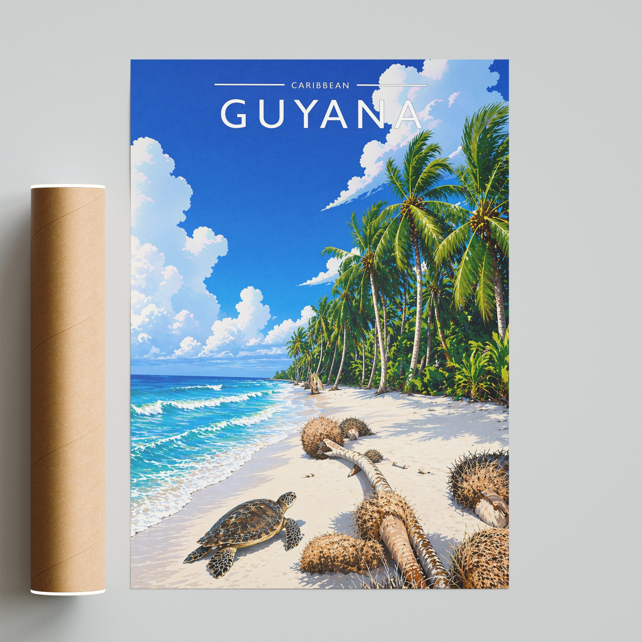 Guyana Travel Poster - fine art print with shipping tube