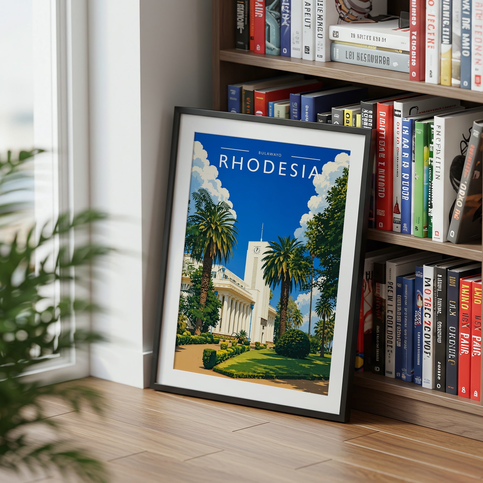 Bulawayo Travel Poster mounted in a black frame