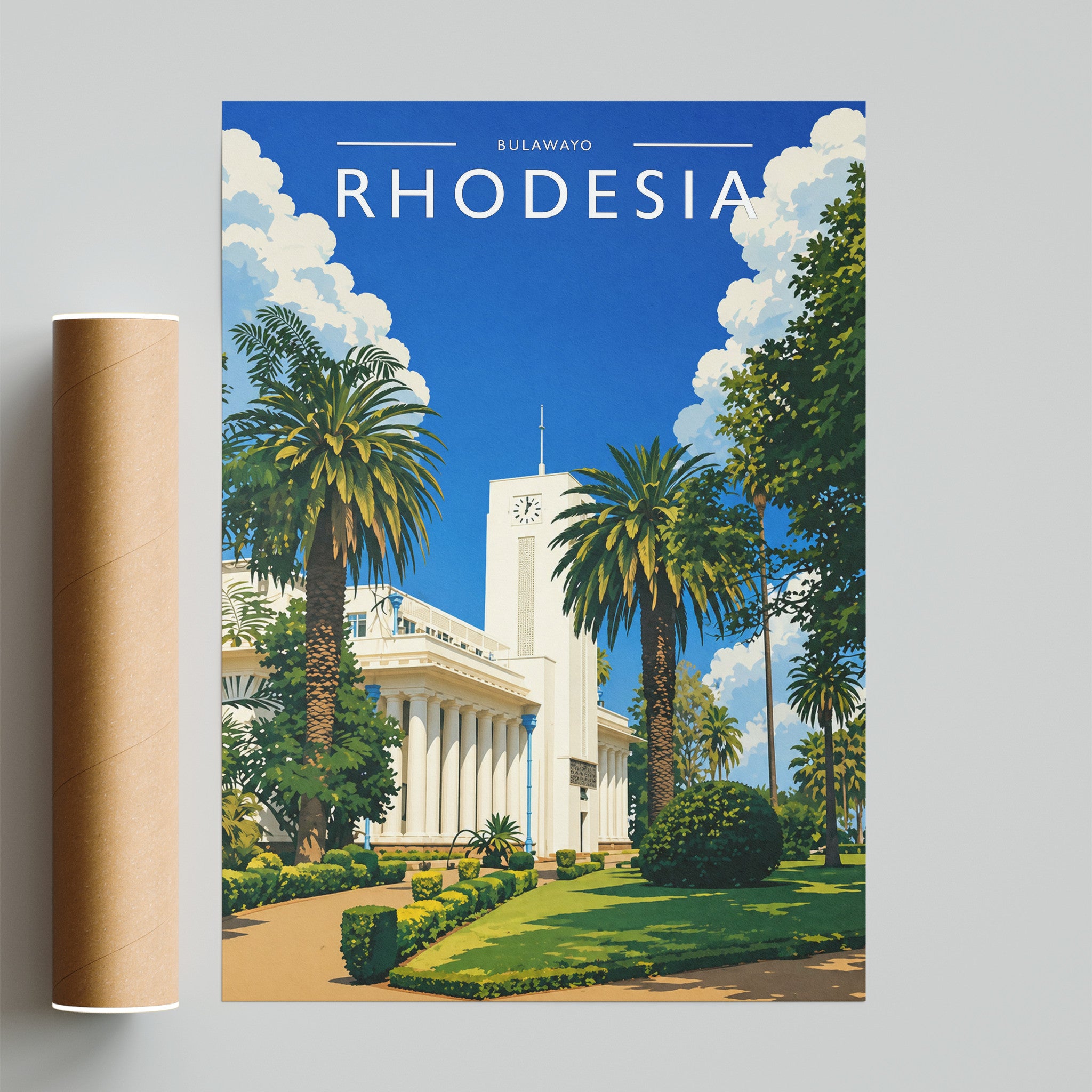Bulawayo Travel Poster - fine art print with shipping tube