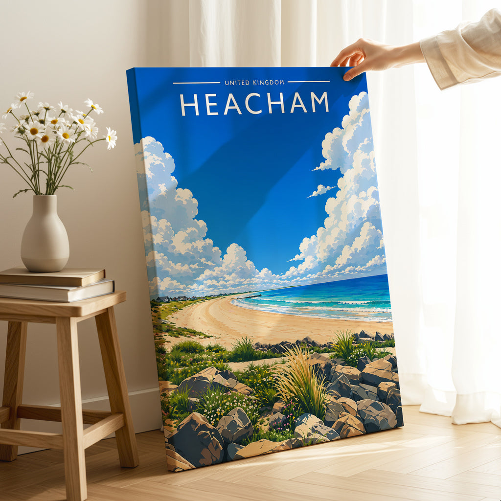 Heacham #3 Travel Poster as a gallery-wrapped canvas