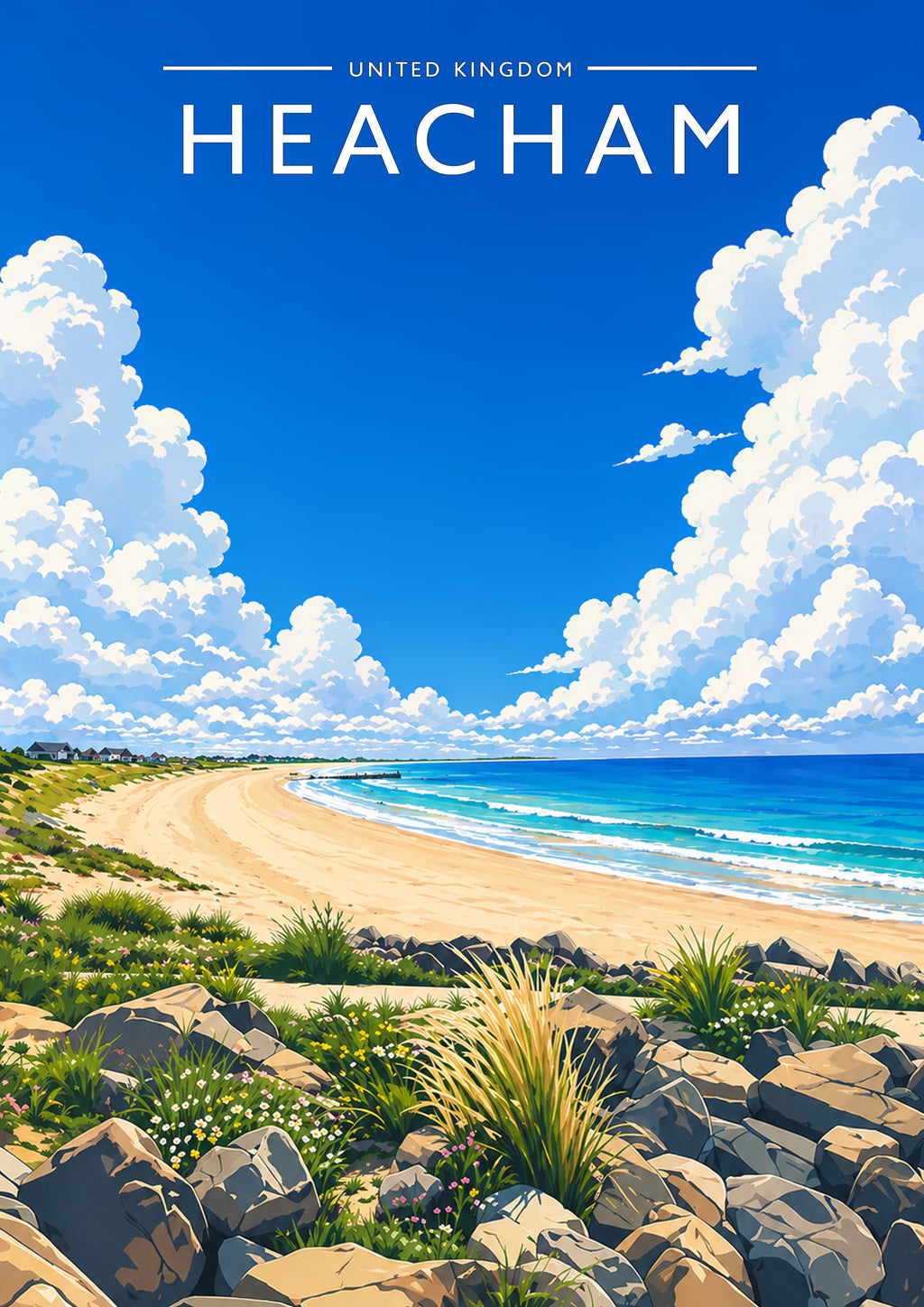 Heacham #3 Travel Poster - A4 travel poster print