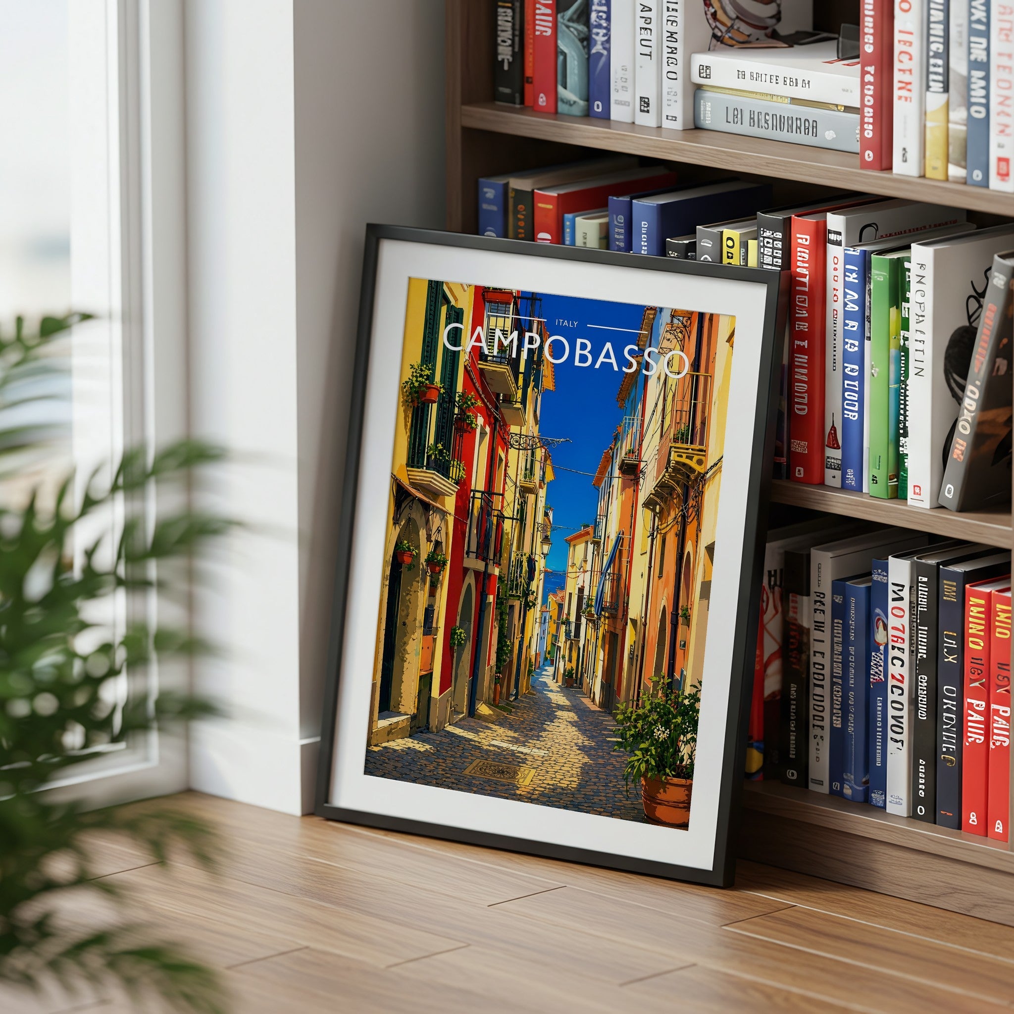 Campobasso Travel Poster mounted in a black frame