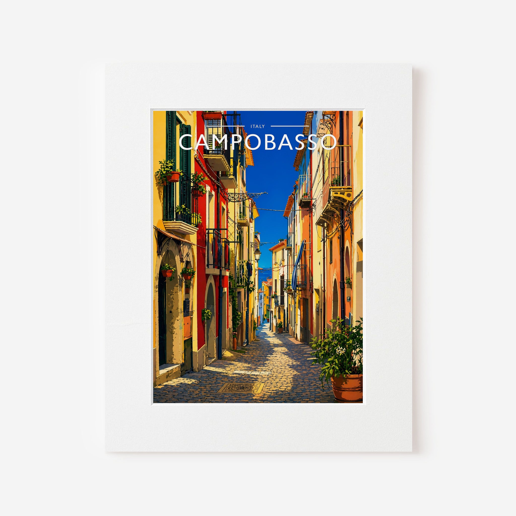 Campobasso Travel Poster in a white mount